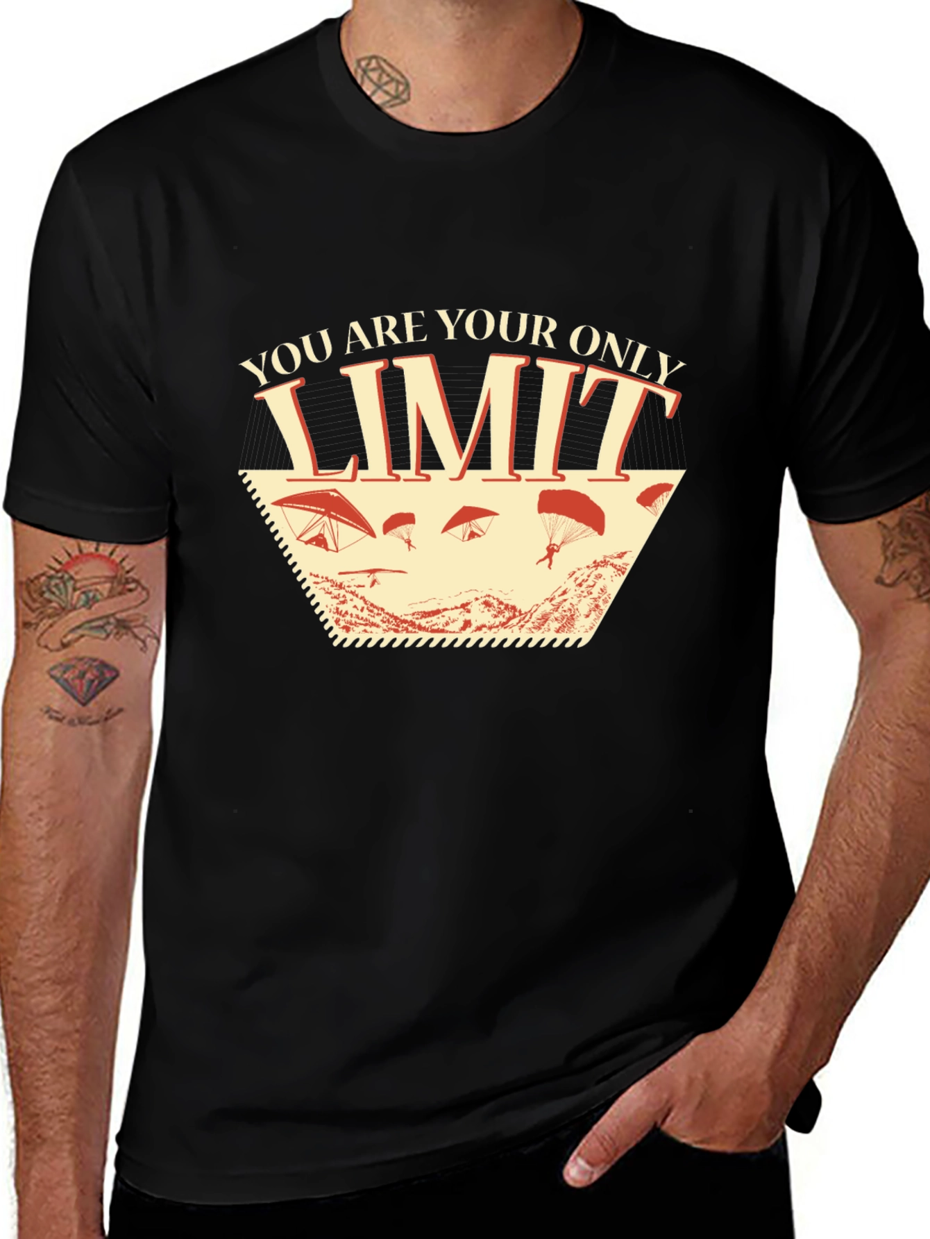 Limitless Paragliding Graphic Tee - Black