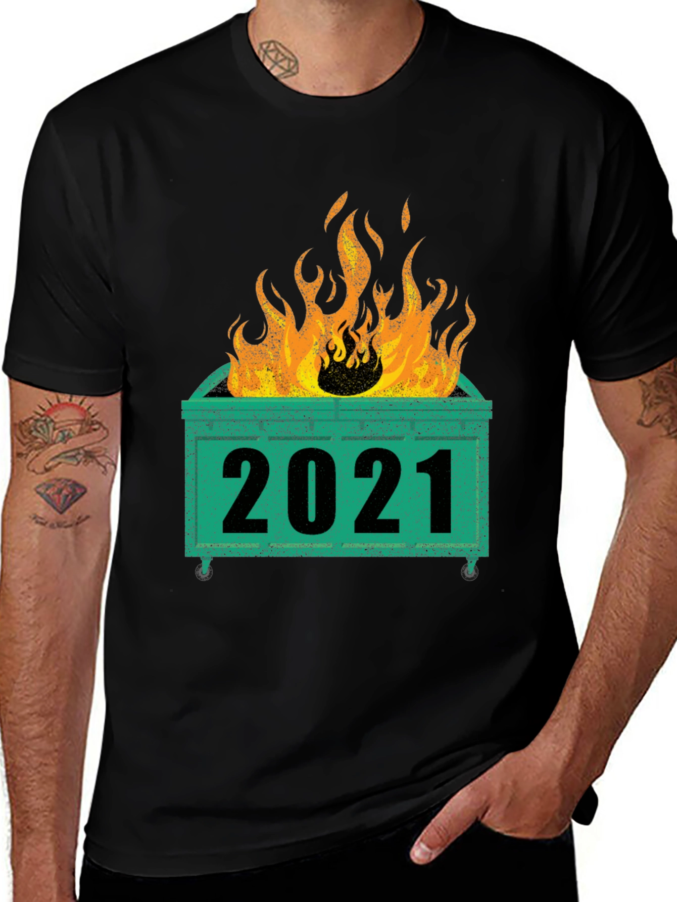 Variant 14 of 2021 Dumpster Fire T-Shirt Funny Year Review