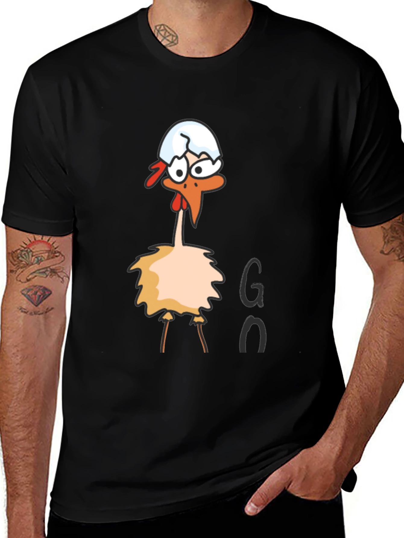 Variant 26 of Funny Chicken Eggshell Graphic T-Shirt