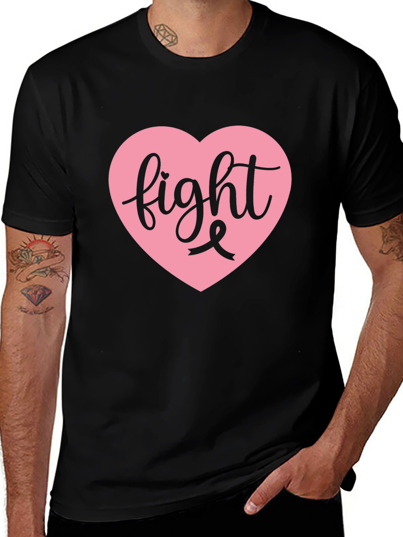 Variant 8 of Fight Breast Cancer Black Tee