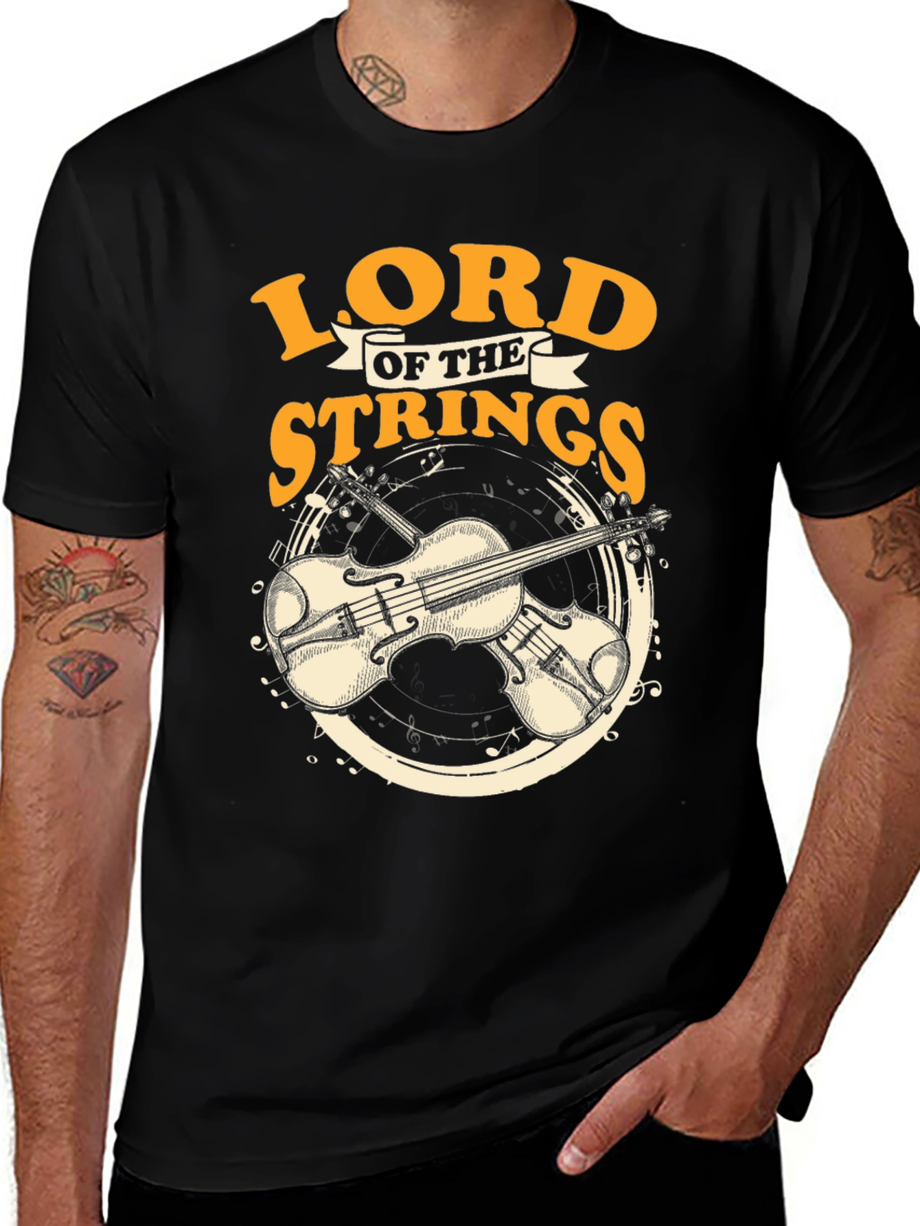 Variant 21 of Lord of the Strings Black T-Shirt
