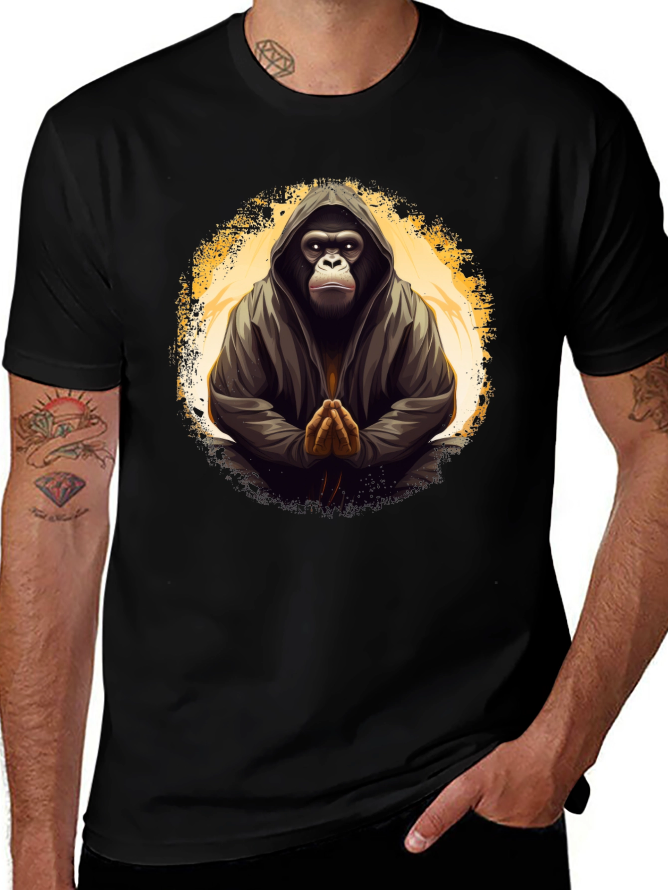Variant 4 of Zen Gorilla Graphic Tee