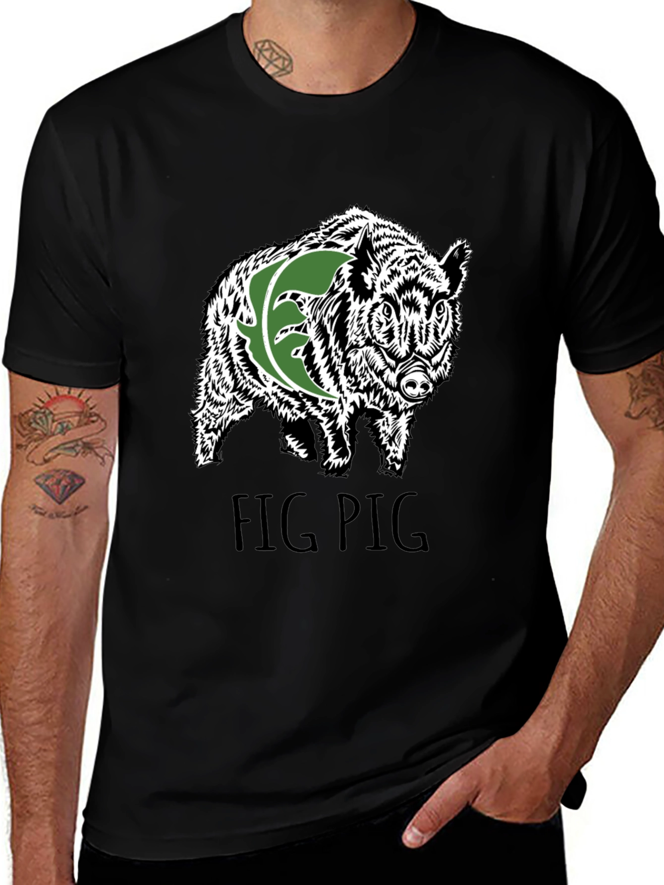 Fig Pig Black T-Shirt
