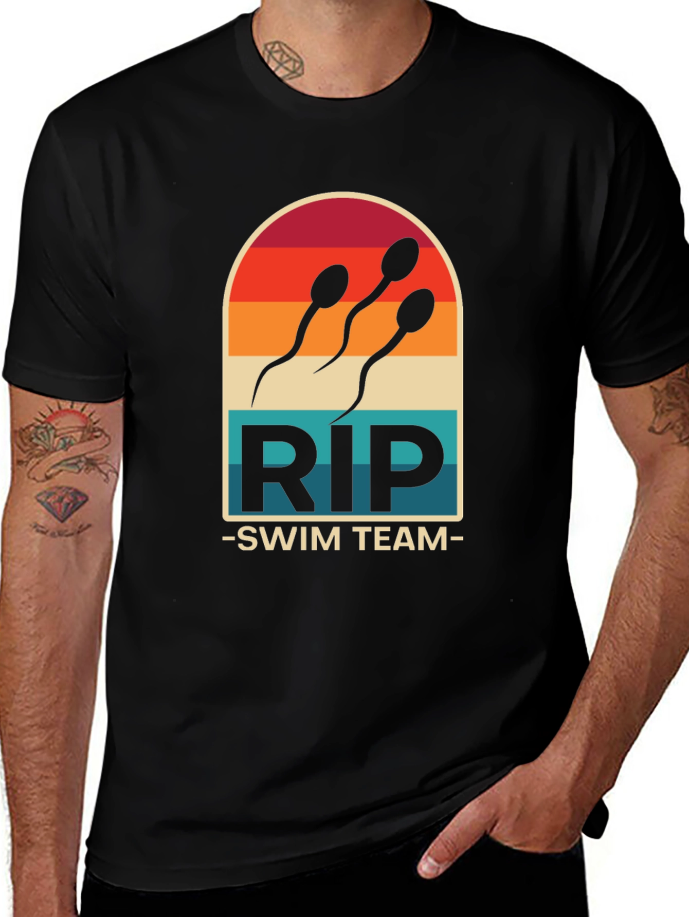 Variant 28 of RIP Swim Team T-Shirt - Funny Sperm Design Tee