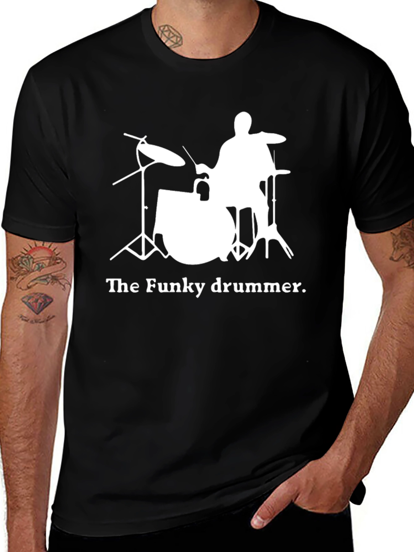 Variant 5 of The Funky Drummer Black T-Shirt