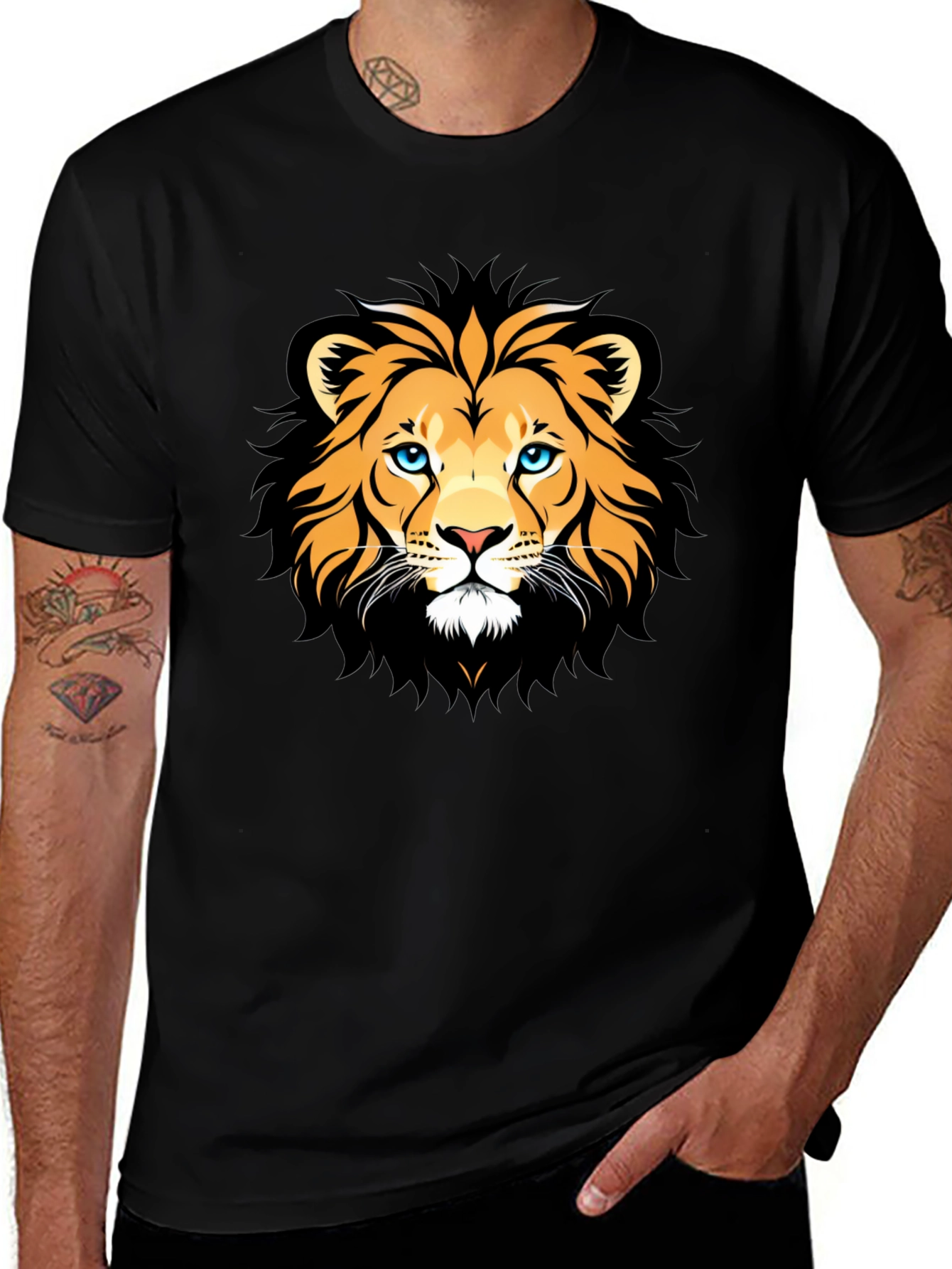 Variant 10 of Lion Graphic T-Shirt - Black