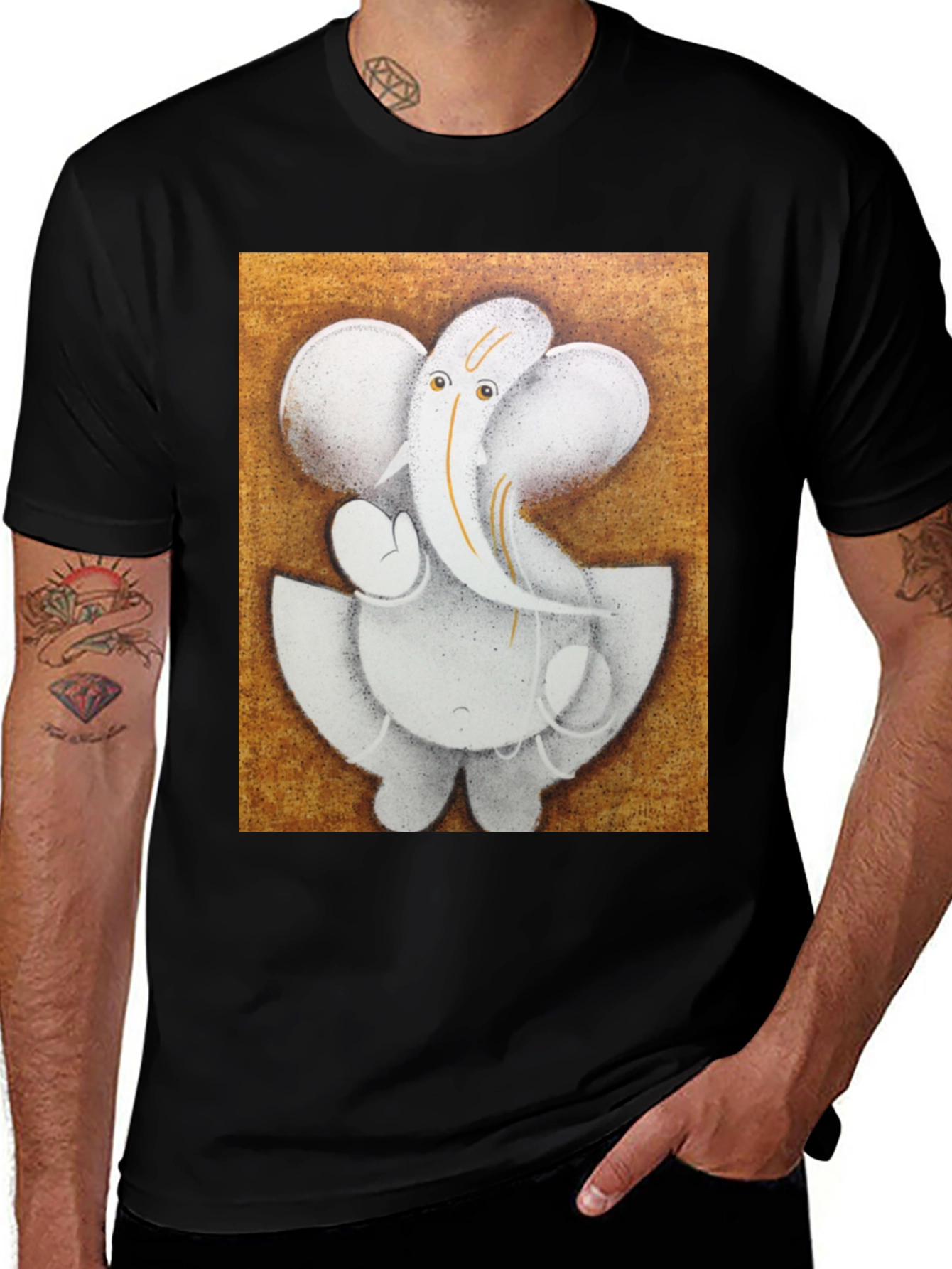 Ganesh Graphic Tee - Artsy Elephant Print