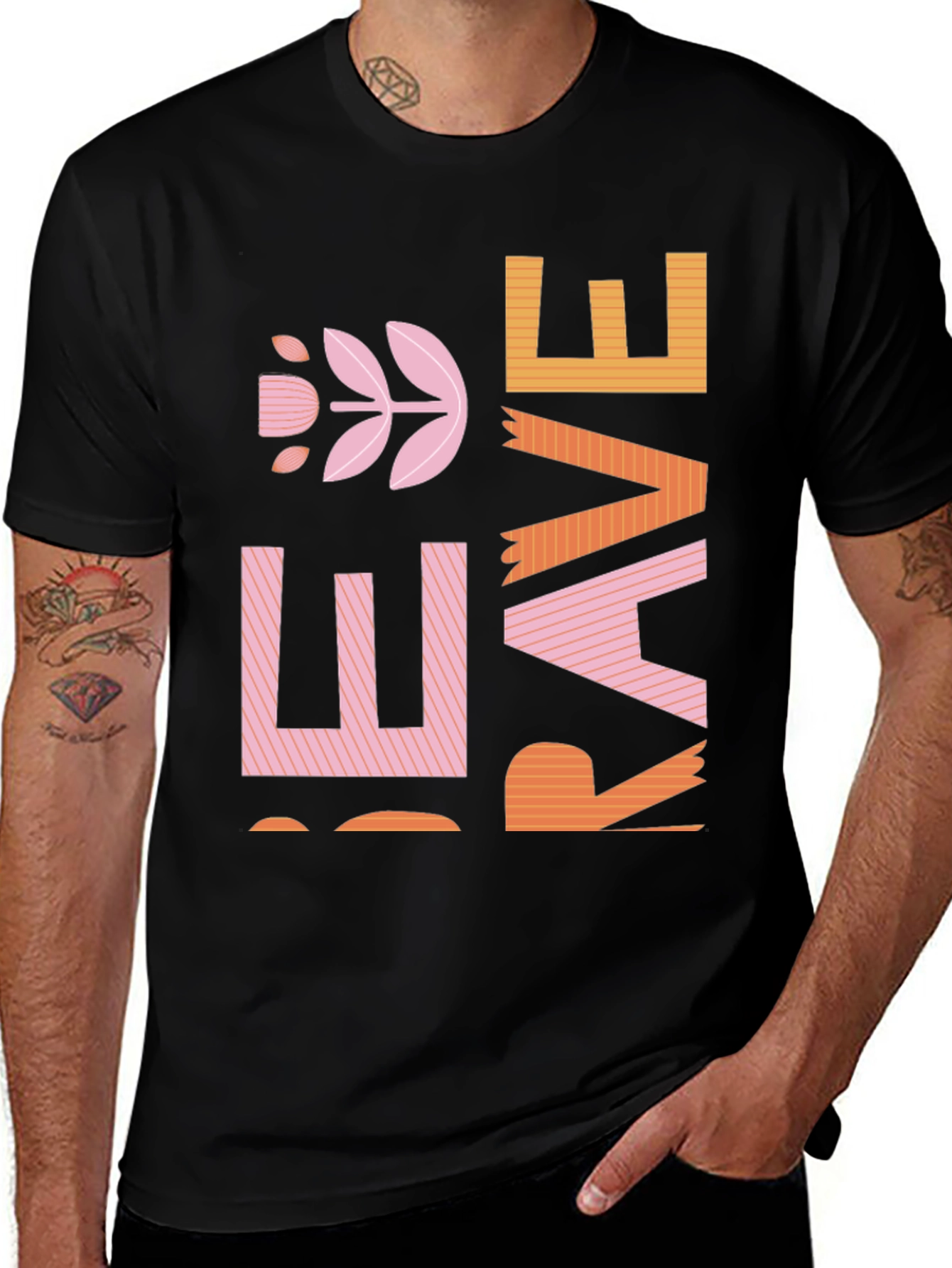 Variant 26 of Be Brave Graphic Tee - Stylish Cotton Comfort