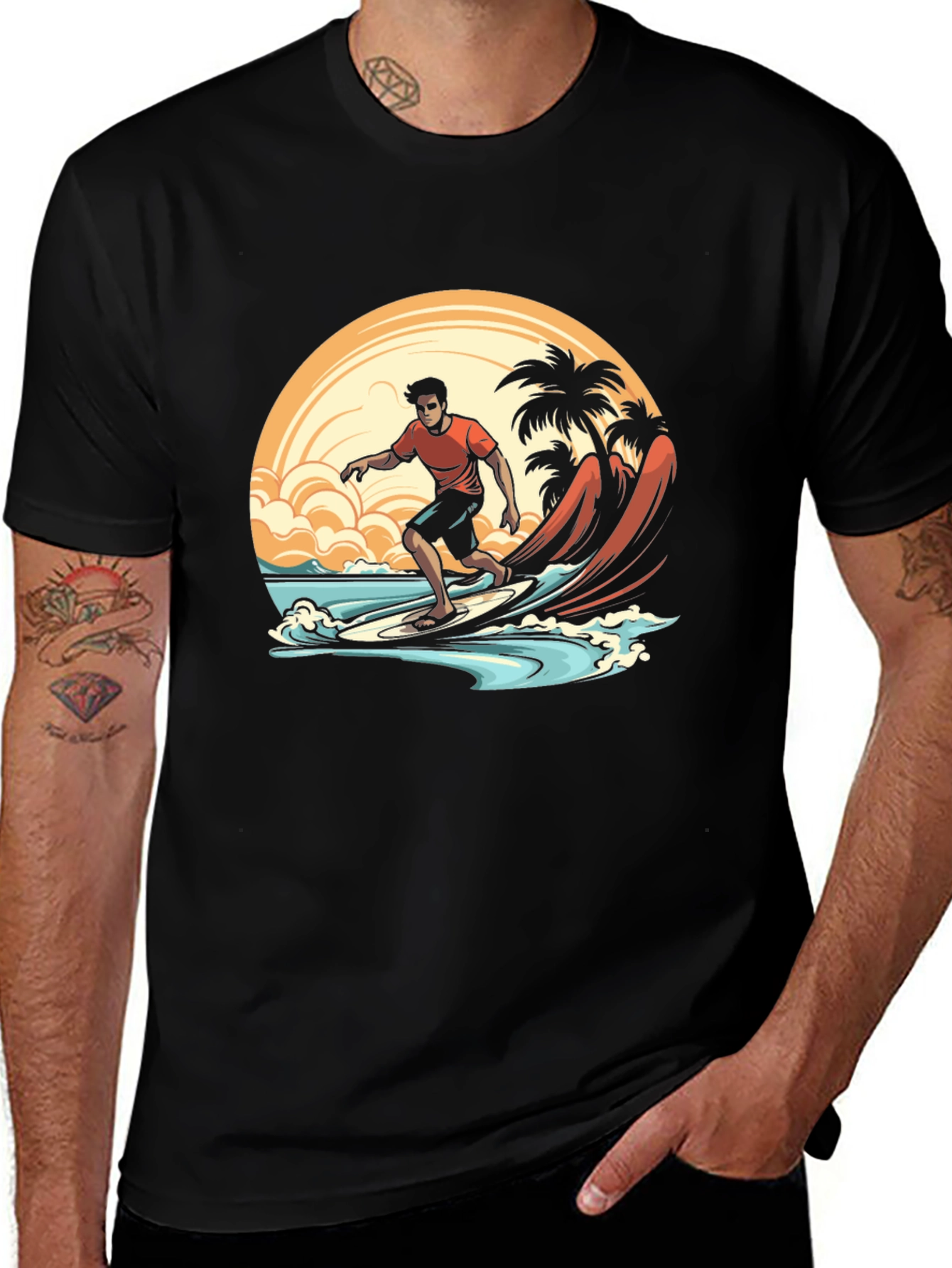 Variant 8 of Surfer Graphic Tee - Beach Vibes