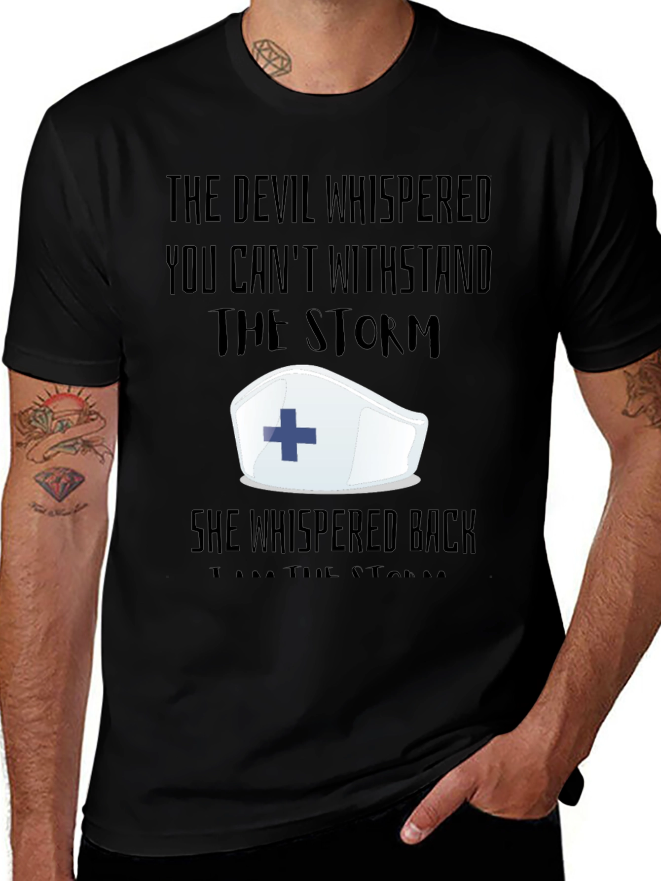 Variant 5 of Nurse Strength T-Shirt: The Devil Whispered...