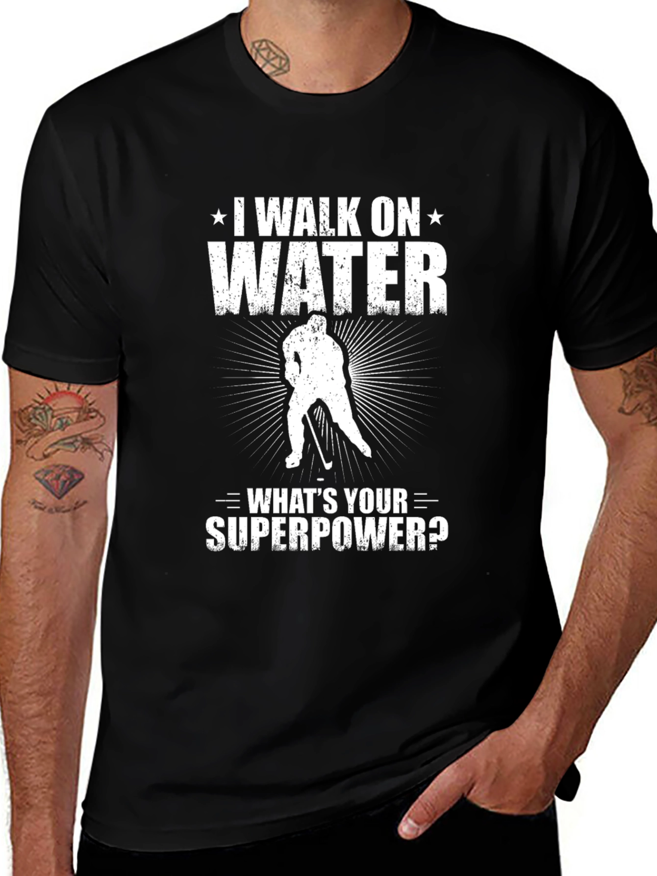 Variant 18 of I Walk On Water Hockey T-Shirt