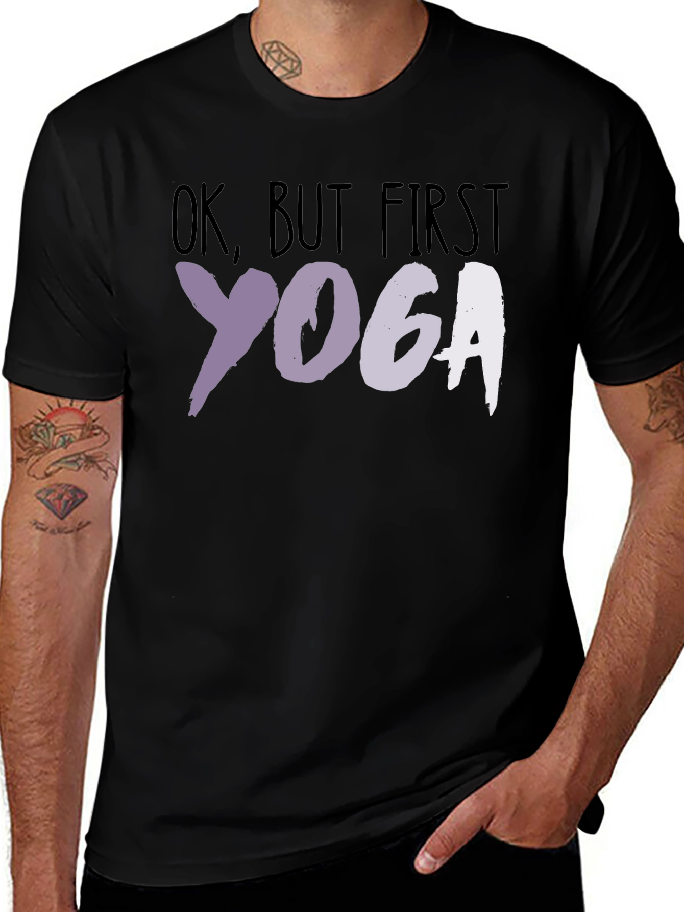 Variant 13 of Yoga T-Shirt: Ok, But First Yoga - Relaxed Fit