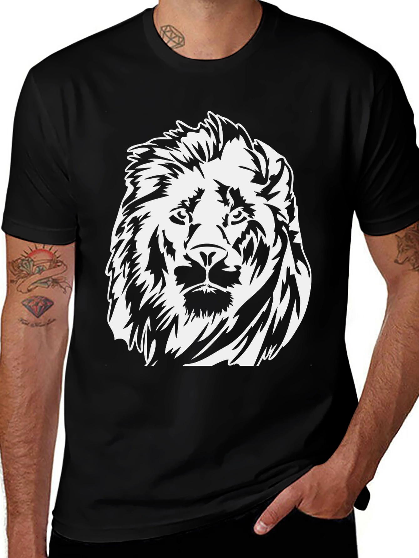 Lion Graphic Black T-Shirt