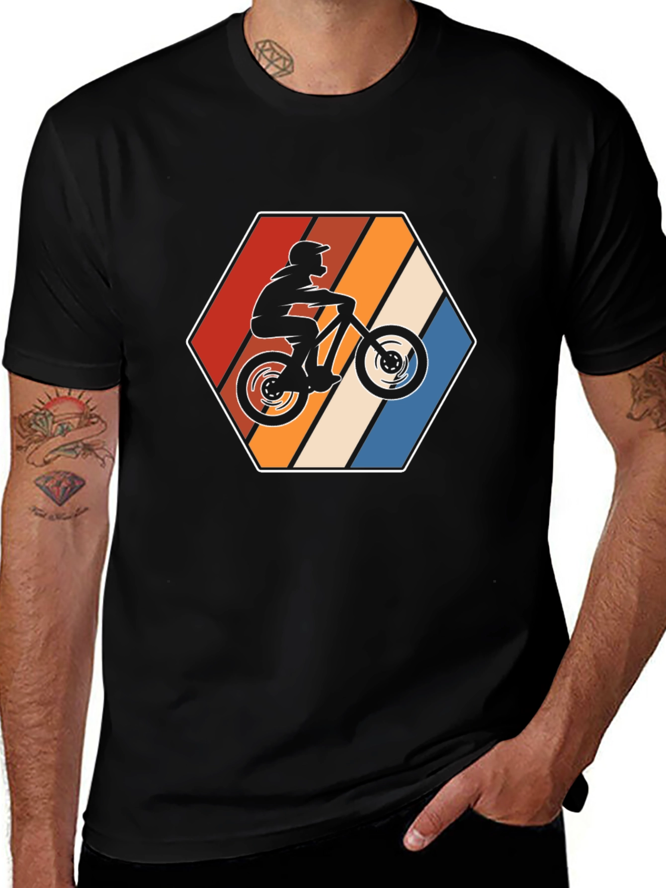 Variant 5 of Mountain Biker Retro Graphic T-Shirt