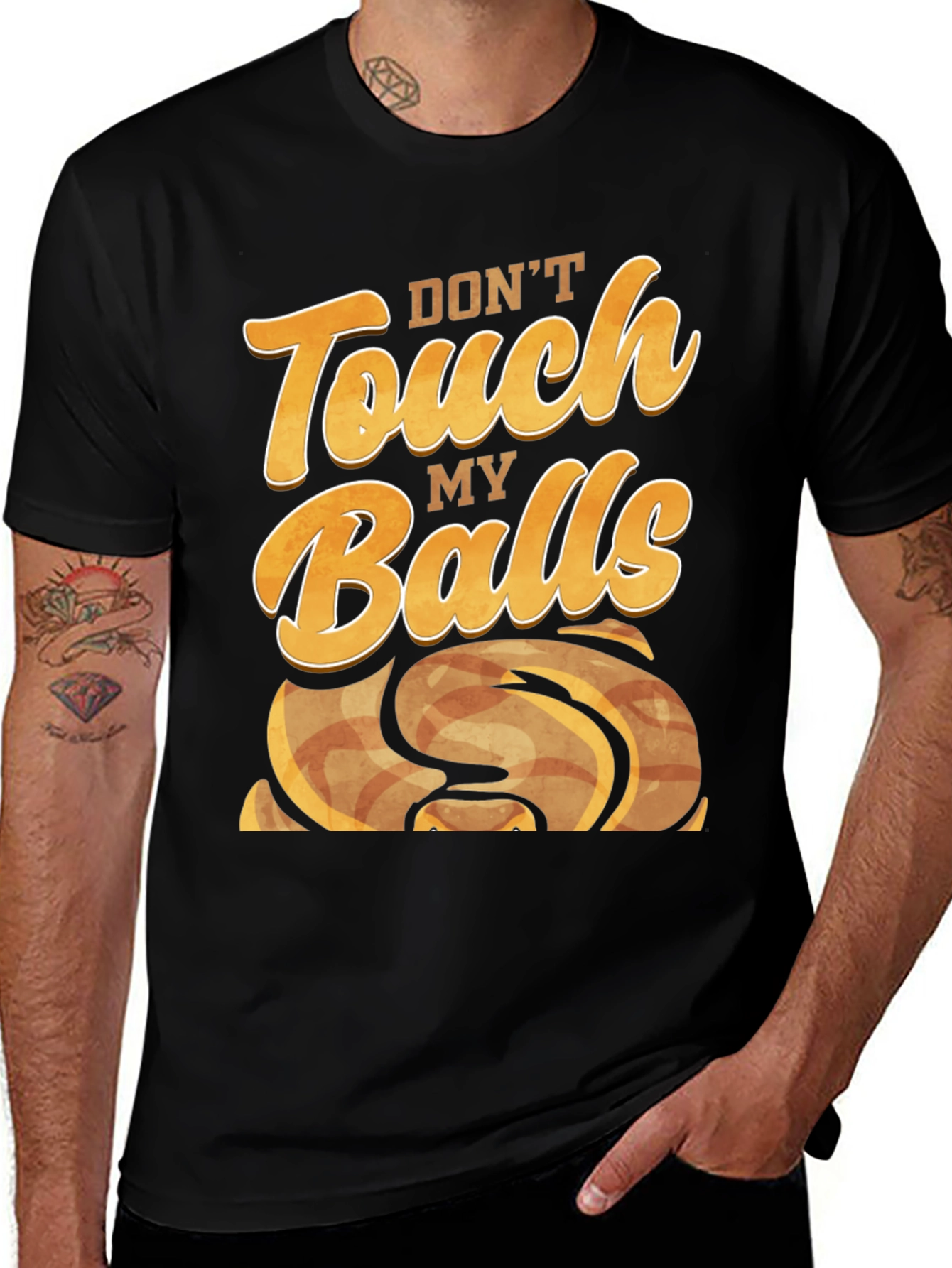 Black Don't Touch My Balls - Novelty Graphic T-Shirt main image