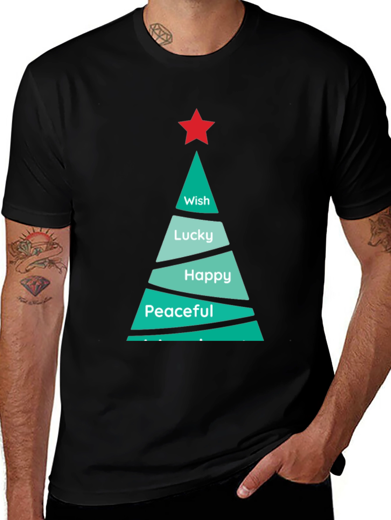 Variant 2 of Festive Christmas Tree Wish T-Shirt