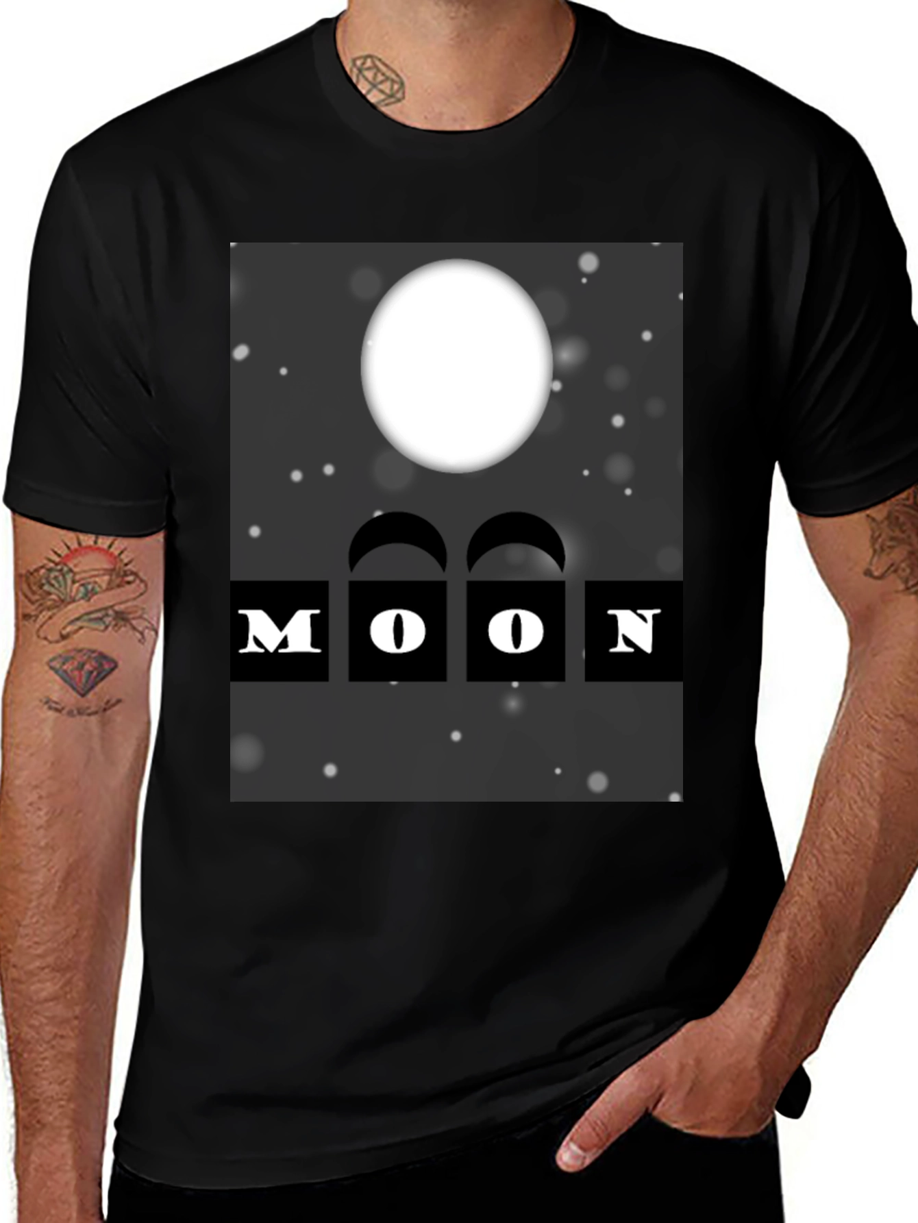 Black Moon Graphic Black T-Shirt main image