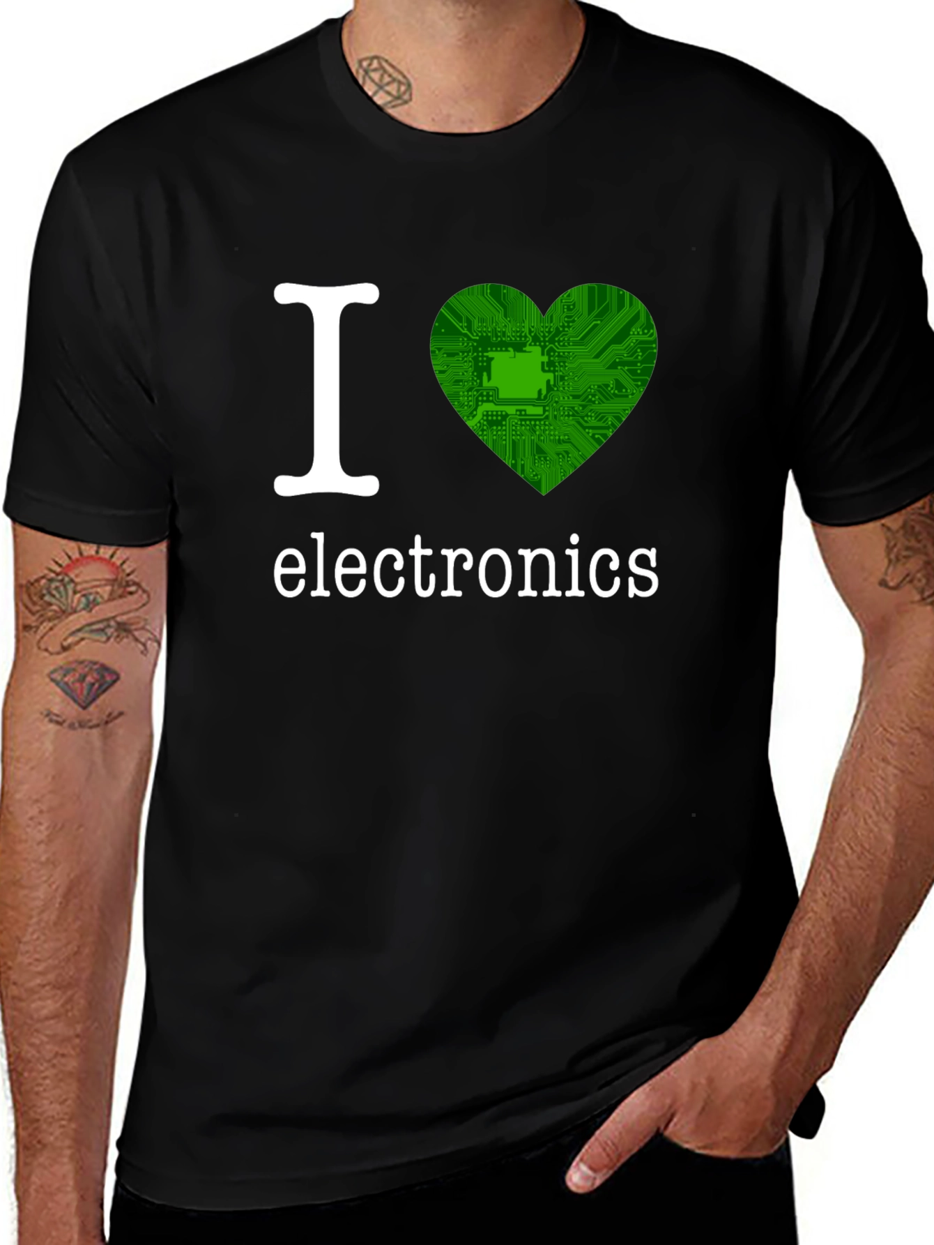 Variant 19 of I Love Electronics T-Shirt - Circuit Board Heart