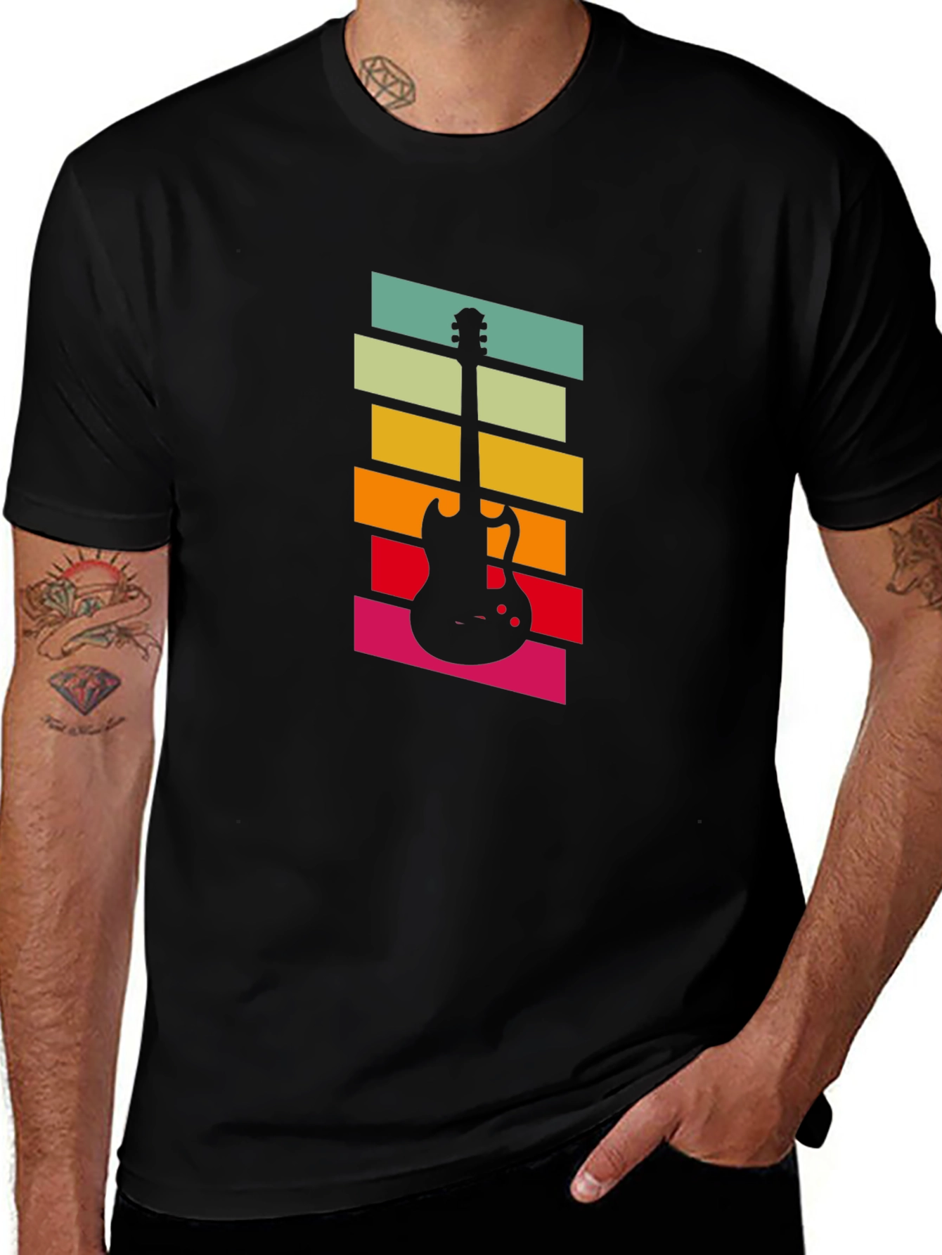 Variant 3 of Retro Guitar T-Shirt - Vintage Music Lover Tee