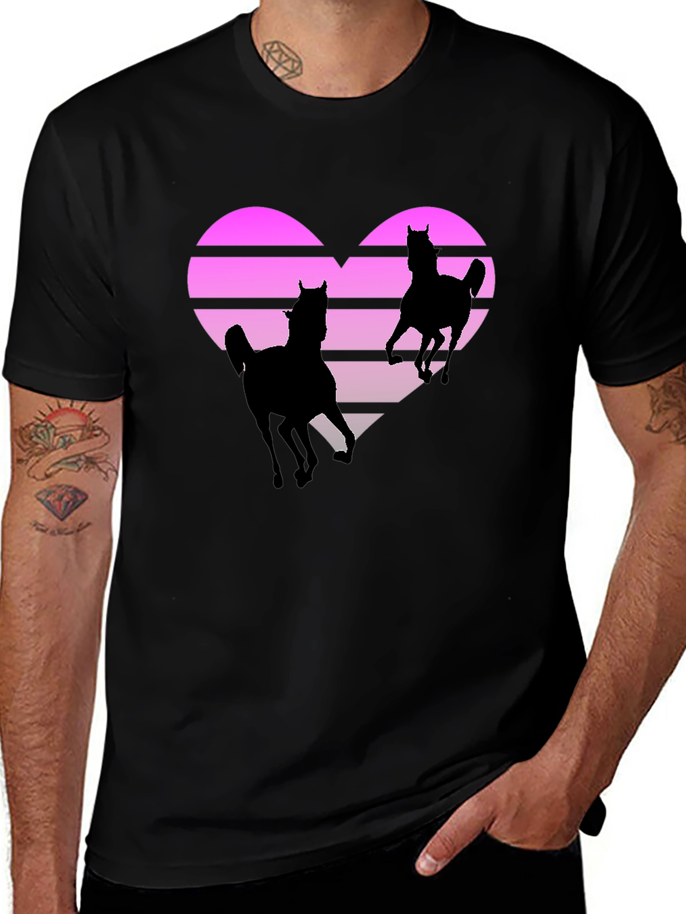 Variant 20 of Retro Horse Heart Graphic Tee