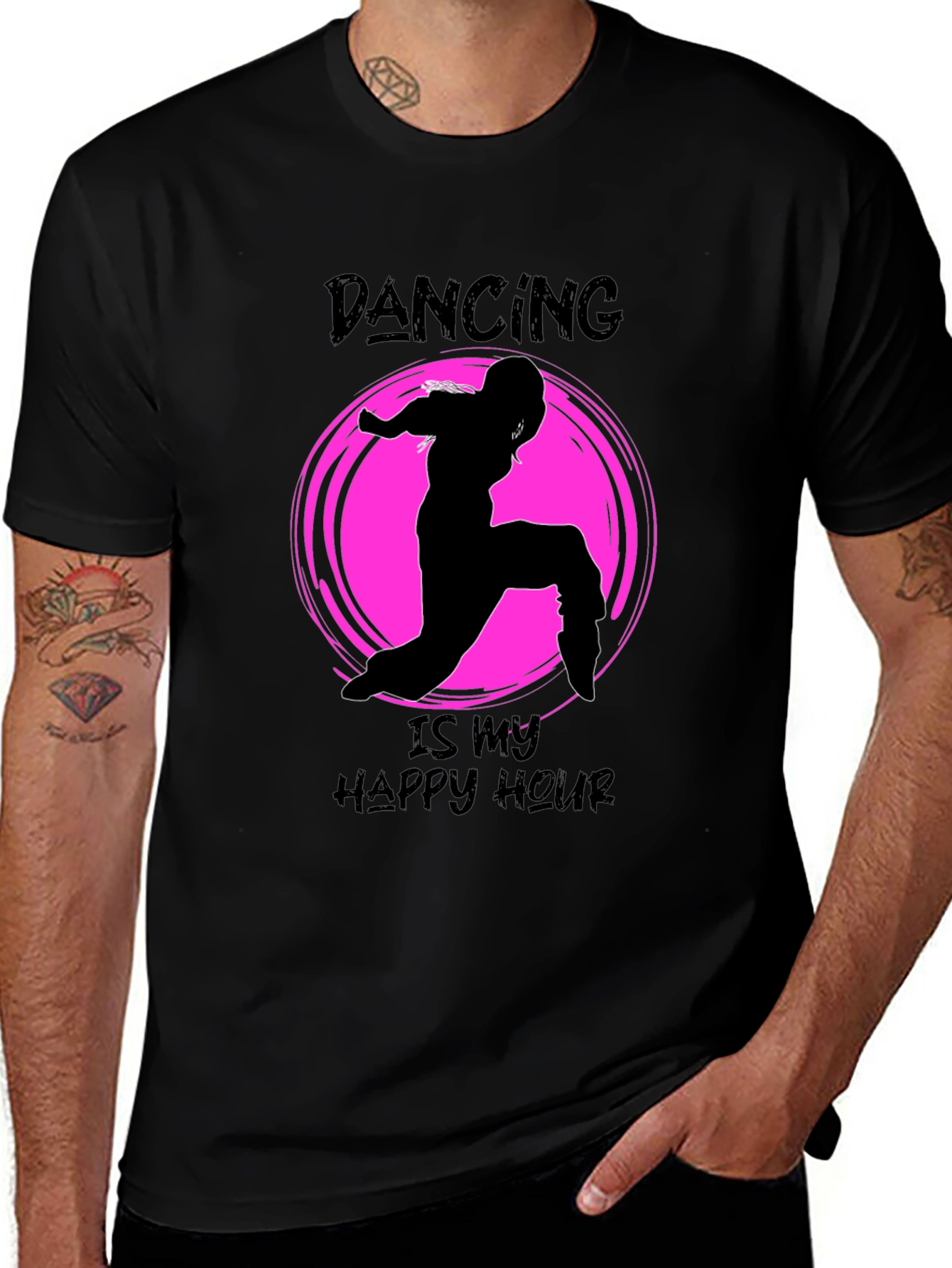 Variant 23 of Dancing is my Happy Hour Black T-Shirt