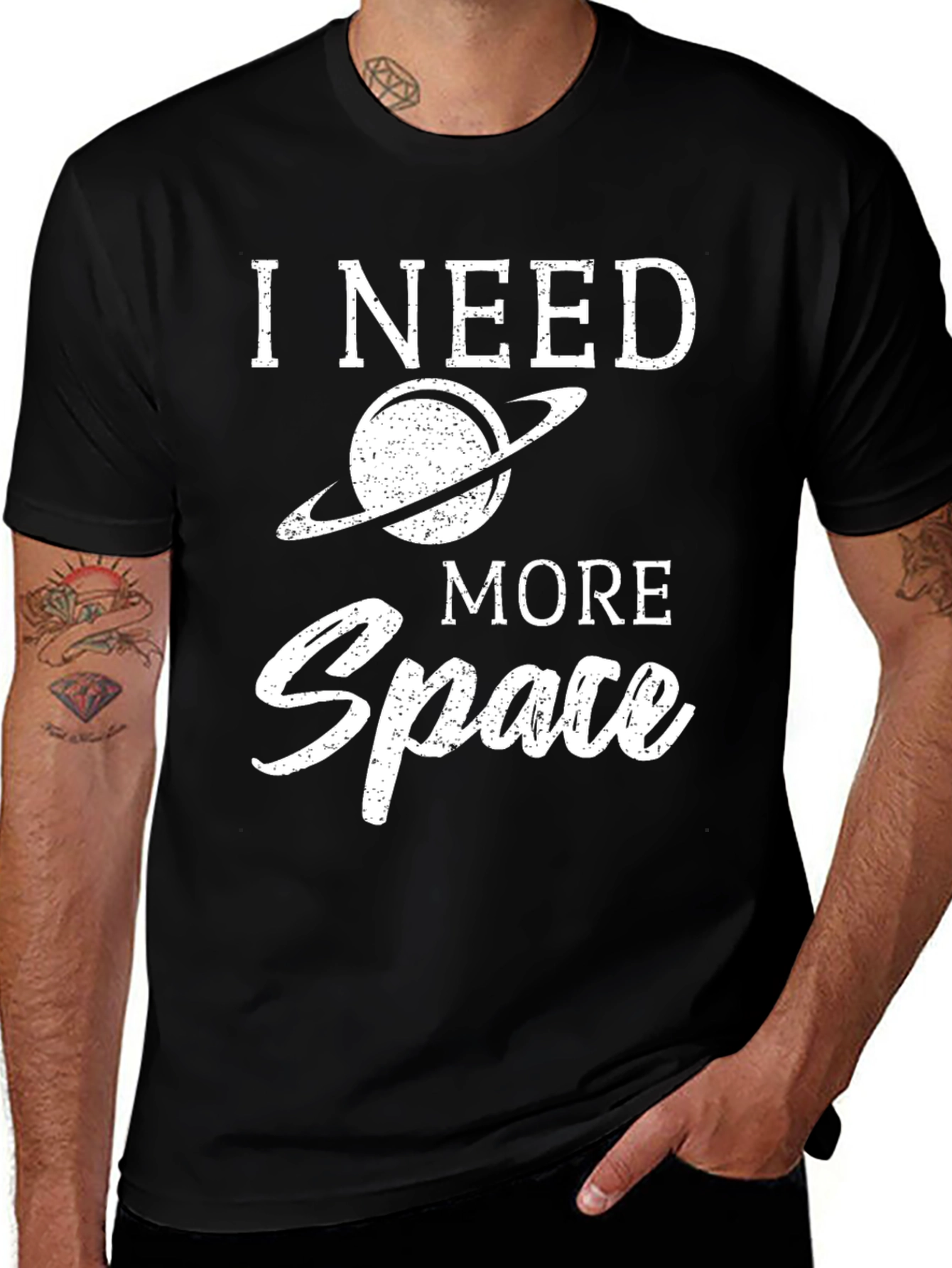 Variant 3 of I Need More Space Graphic T-Shirt - Black