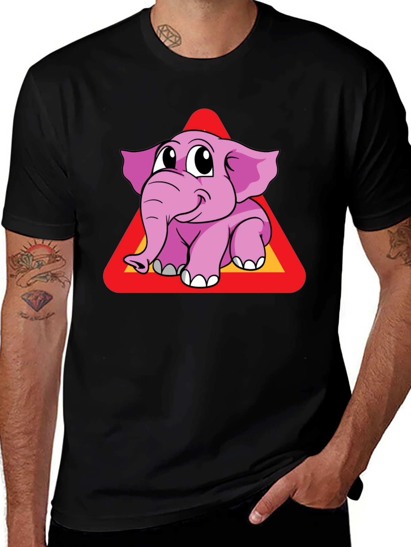 Variant 21 of Cute Pink Elephant Graphic Tee