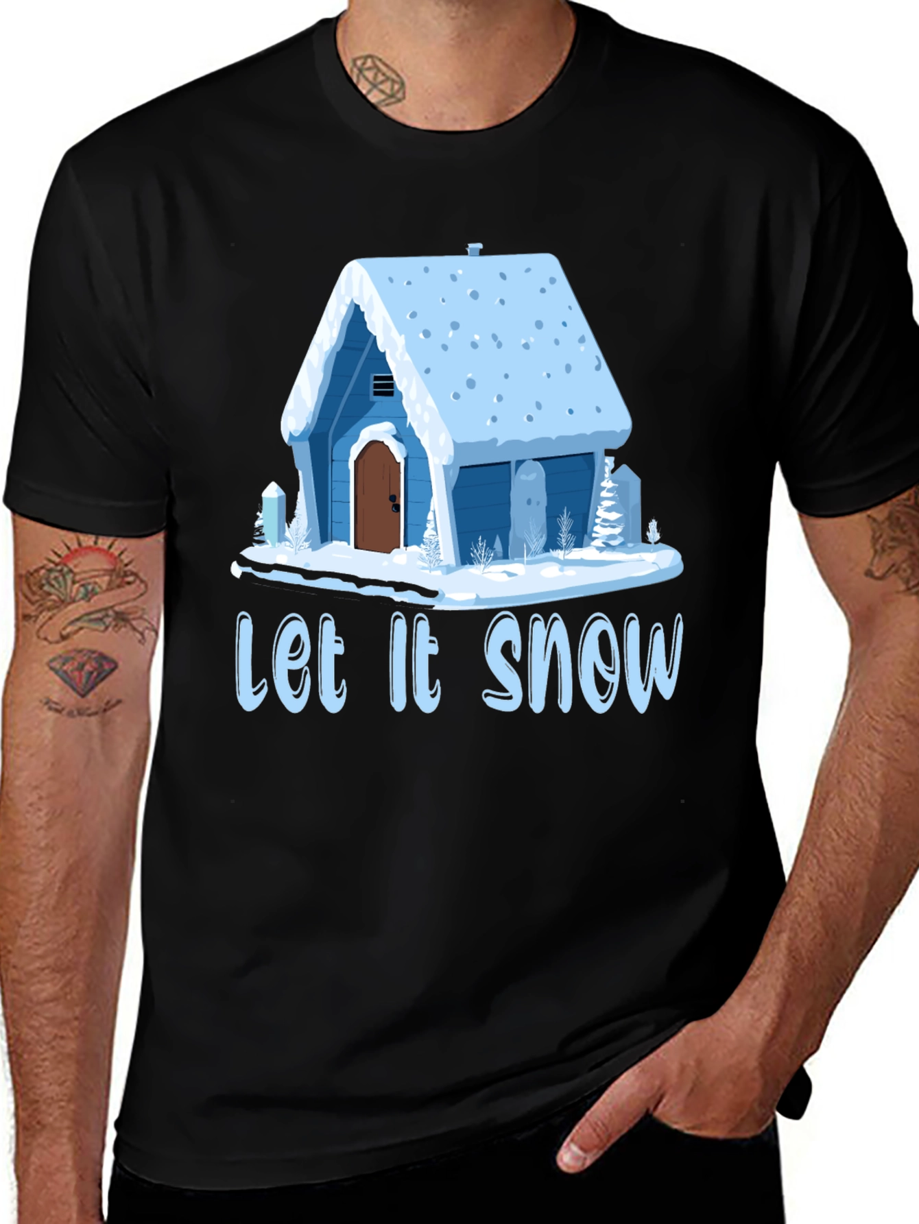 Variant 6 of Let It Snow Cabin Graphic T-Shirt