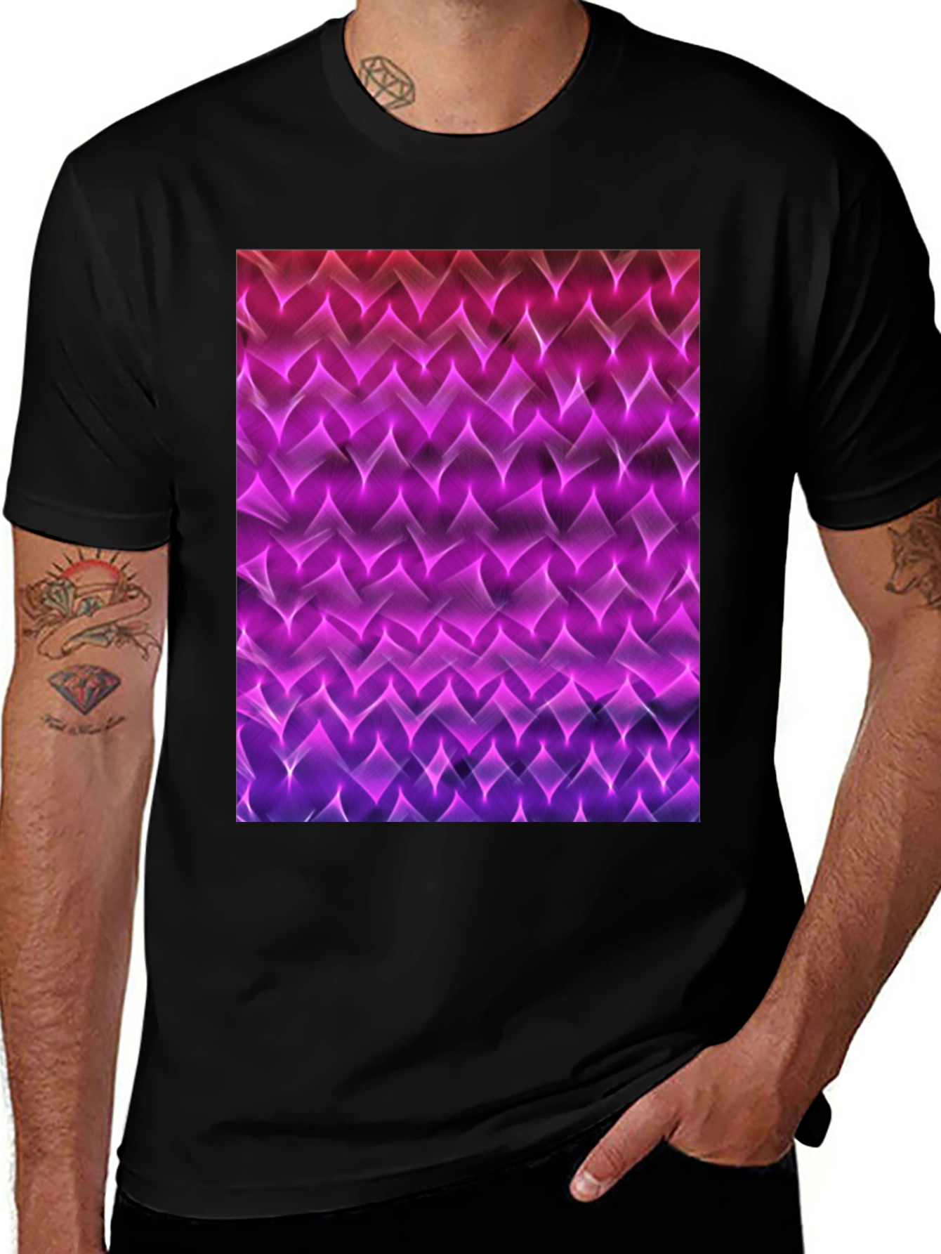 Variant 11 of Abstract Pattern Black T-Shirt