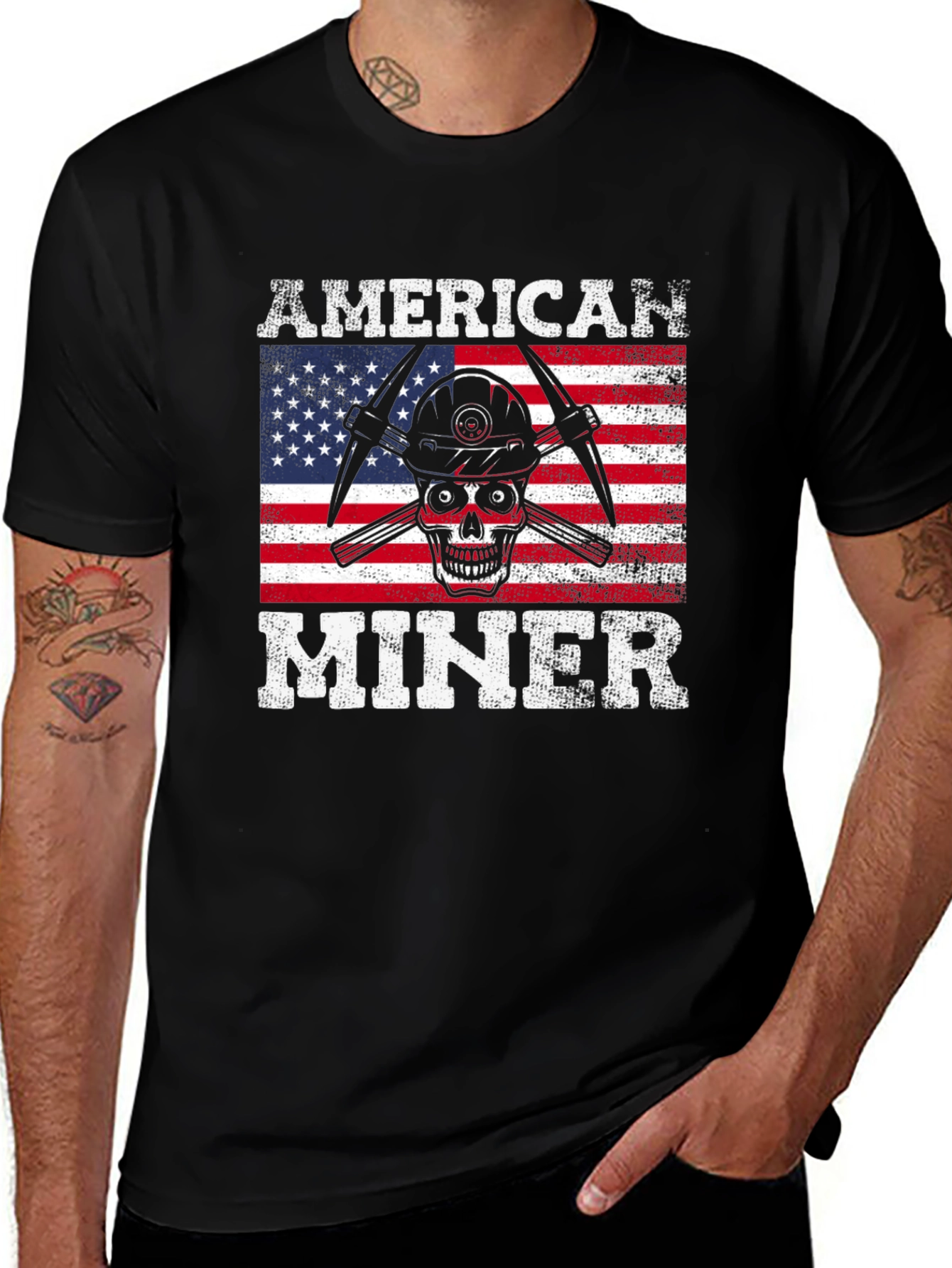 Variant 4 of American Miner Skull Graphic Tee