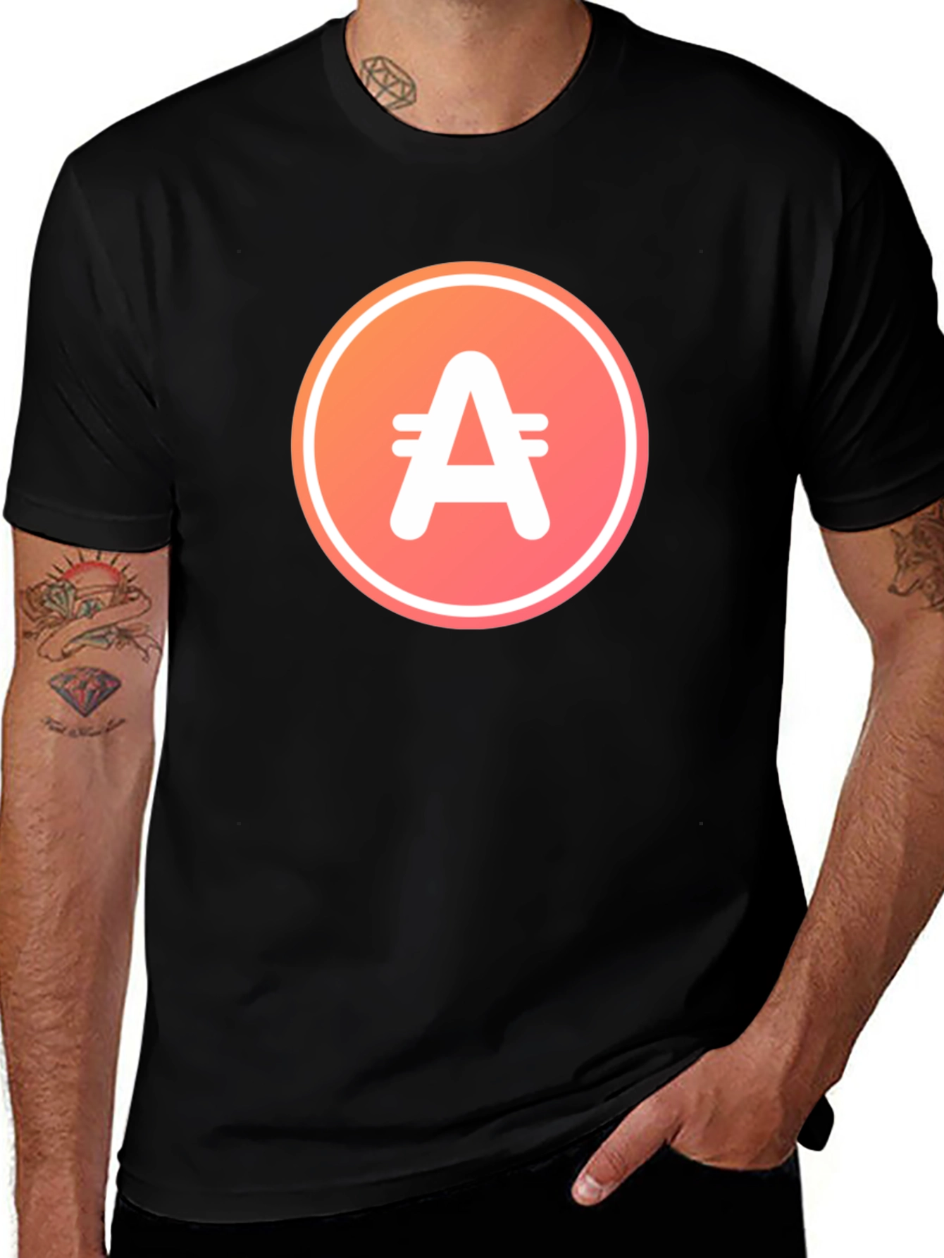 Variant 4 of Stylish Black T-Shirt with Cryptocurrency Logo