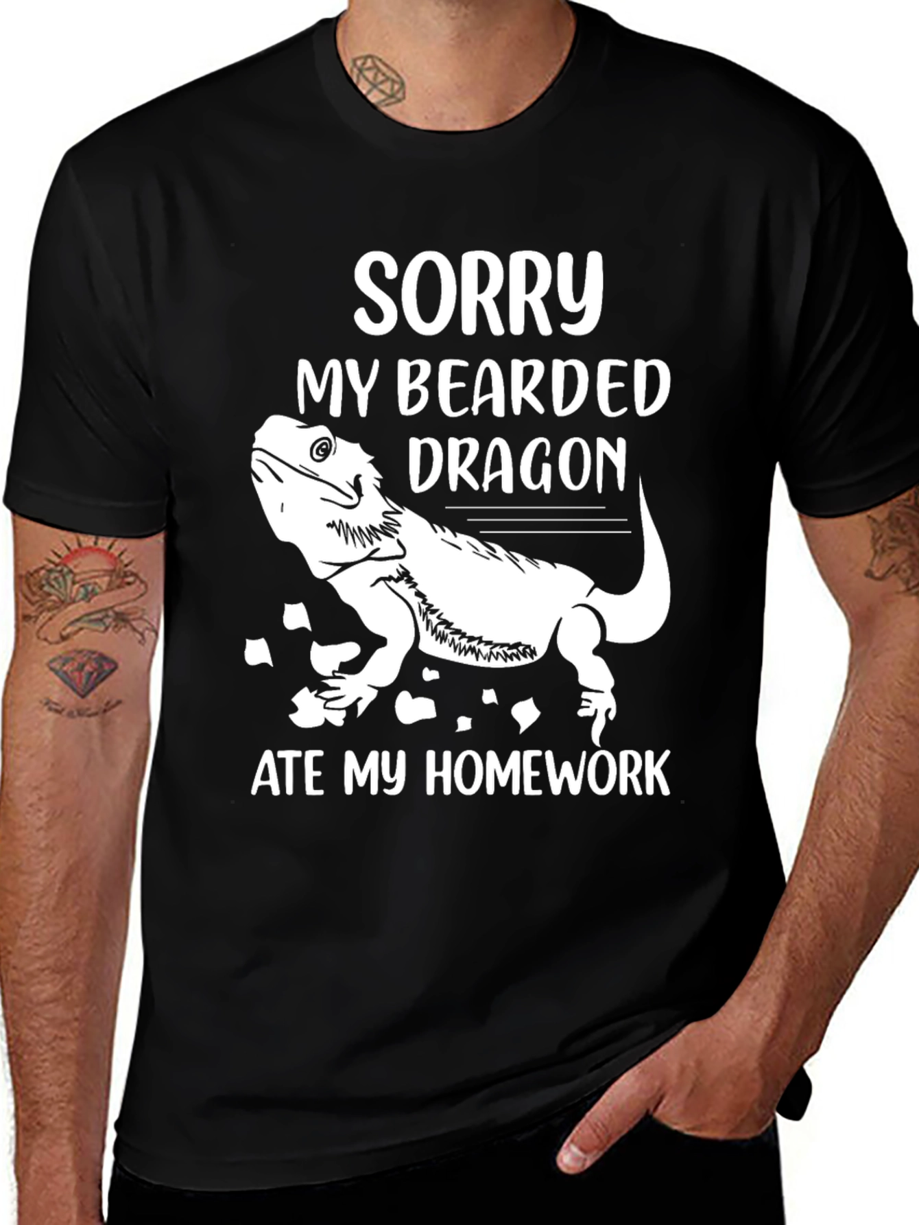 Variant 11 of Bearded Dragon Ate My Homework T-Shirt