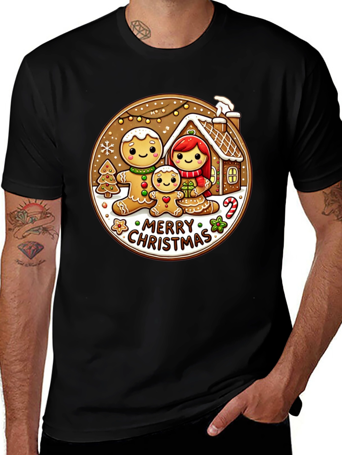 Gingerbread Family Christmas T-Shirt