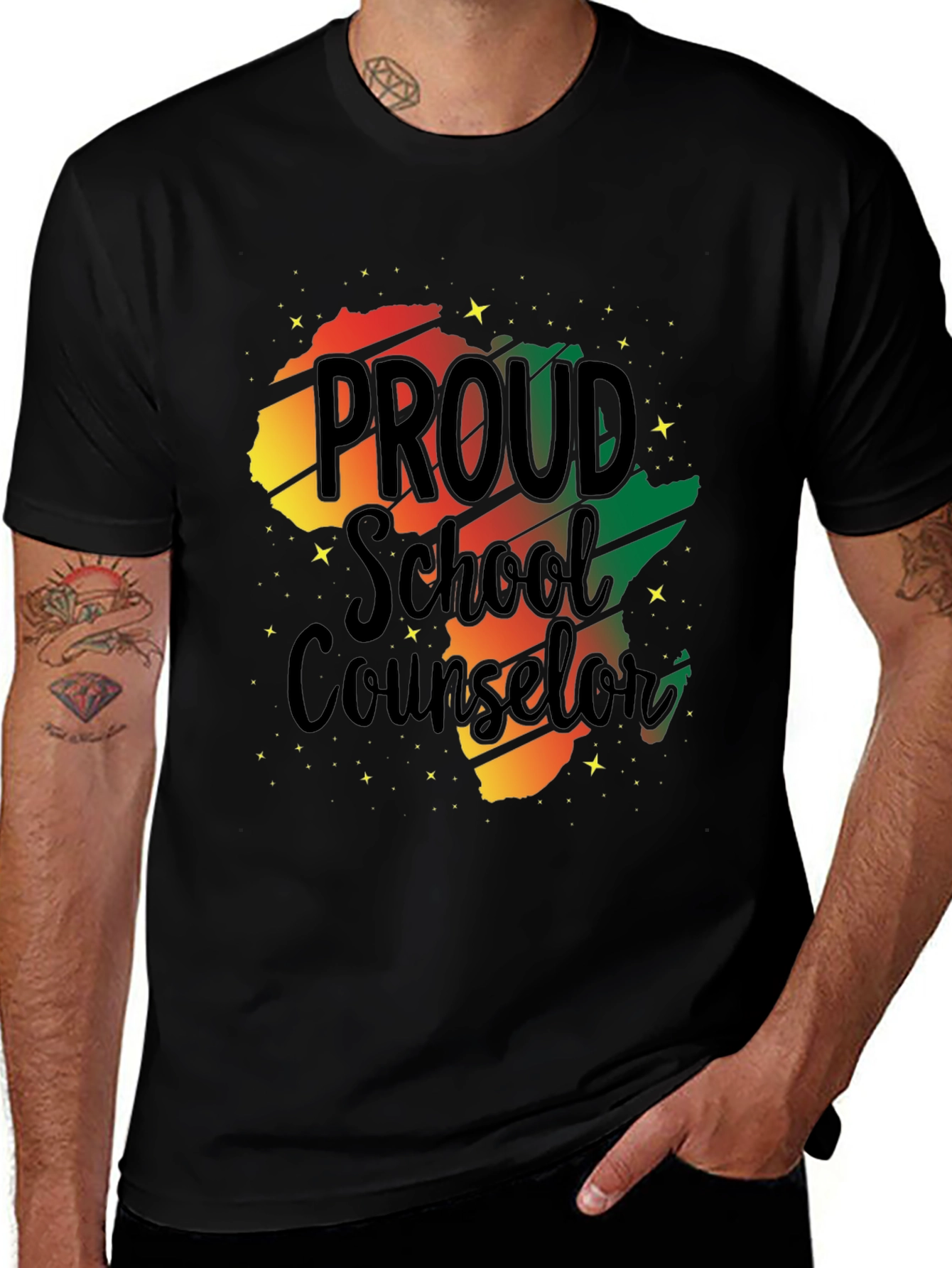 Proud School Counselor Black Pride T-Shirt