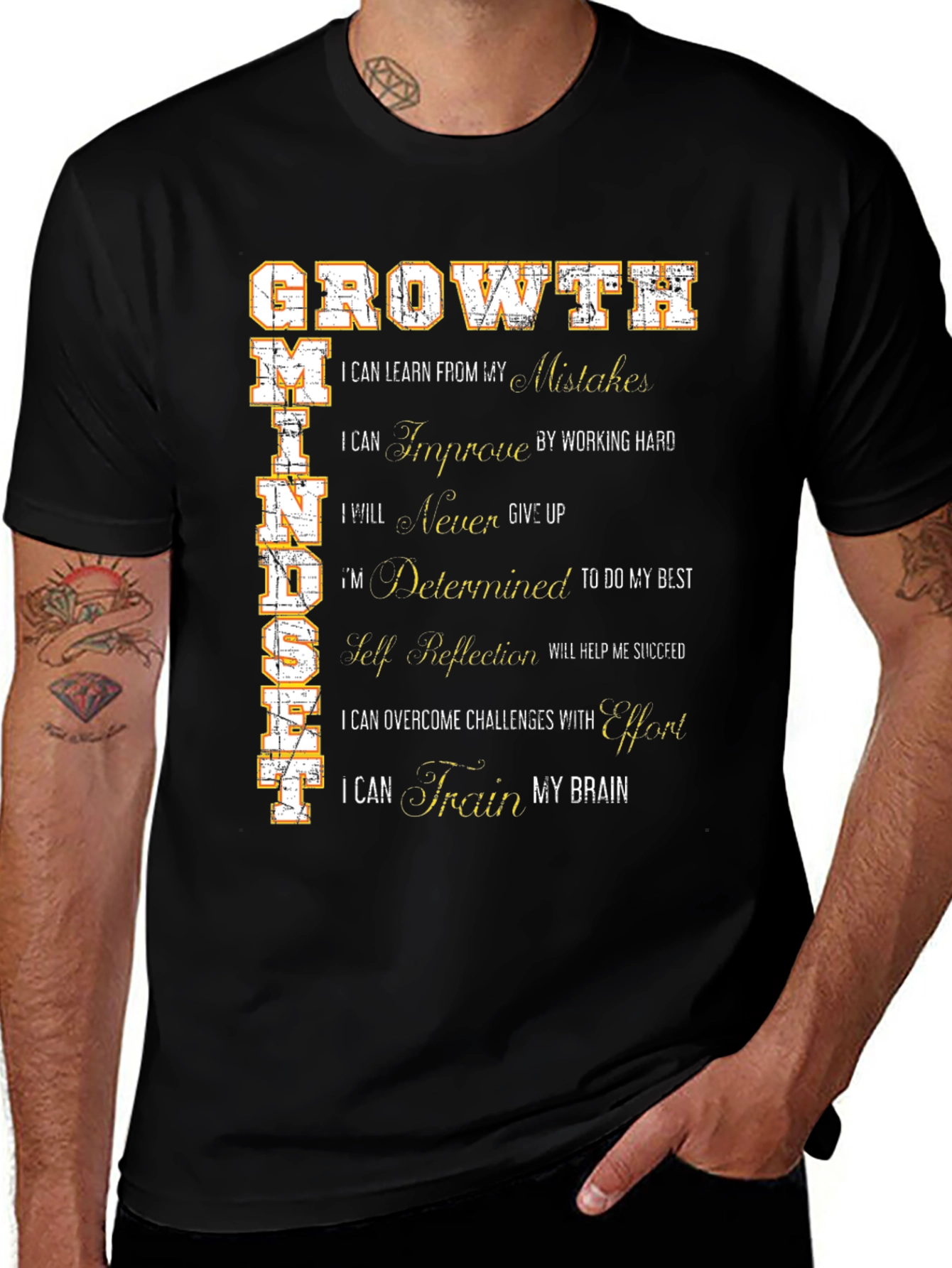 Growth Mindset Graphic Tee - Inspirational Motivational Shirt