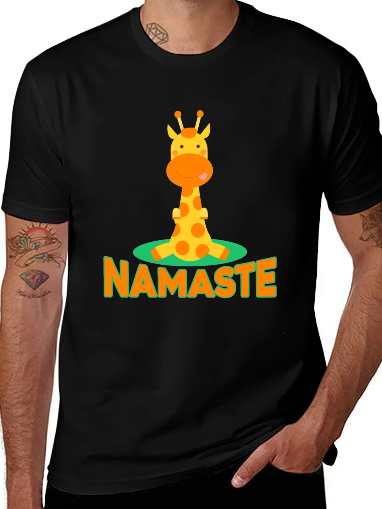 Namaste Giraffe Graphic T-Shirt