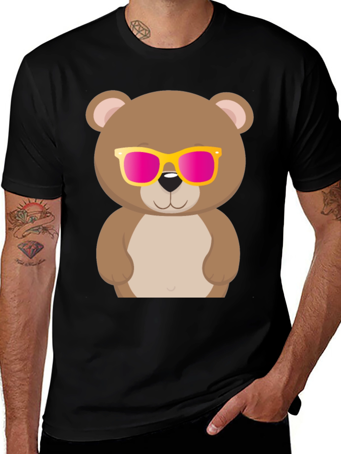 Variant 26 of Cool Bear Graphic Tee - Black Crew Neck