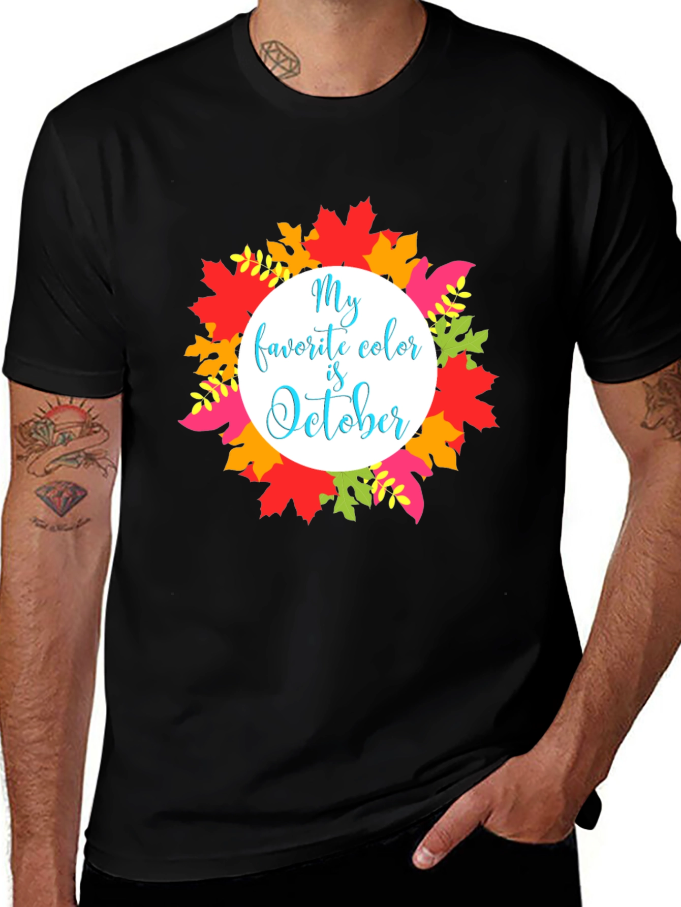 Variant 7 of October Favorite Color T-Shirt, Fall Leaves