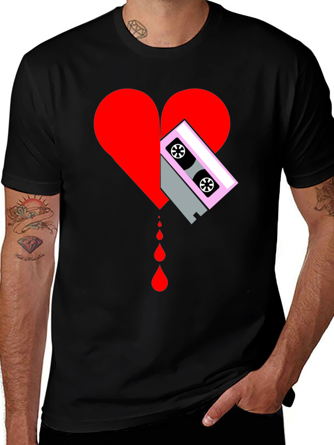 Variant 19 of Heartbreak Cassette Tape Graphic Tee