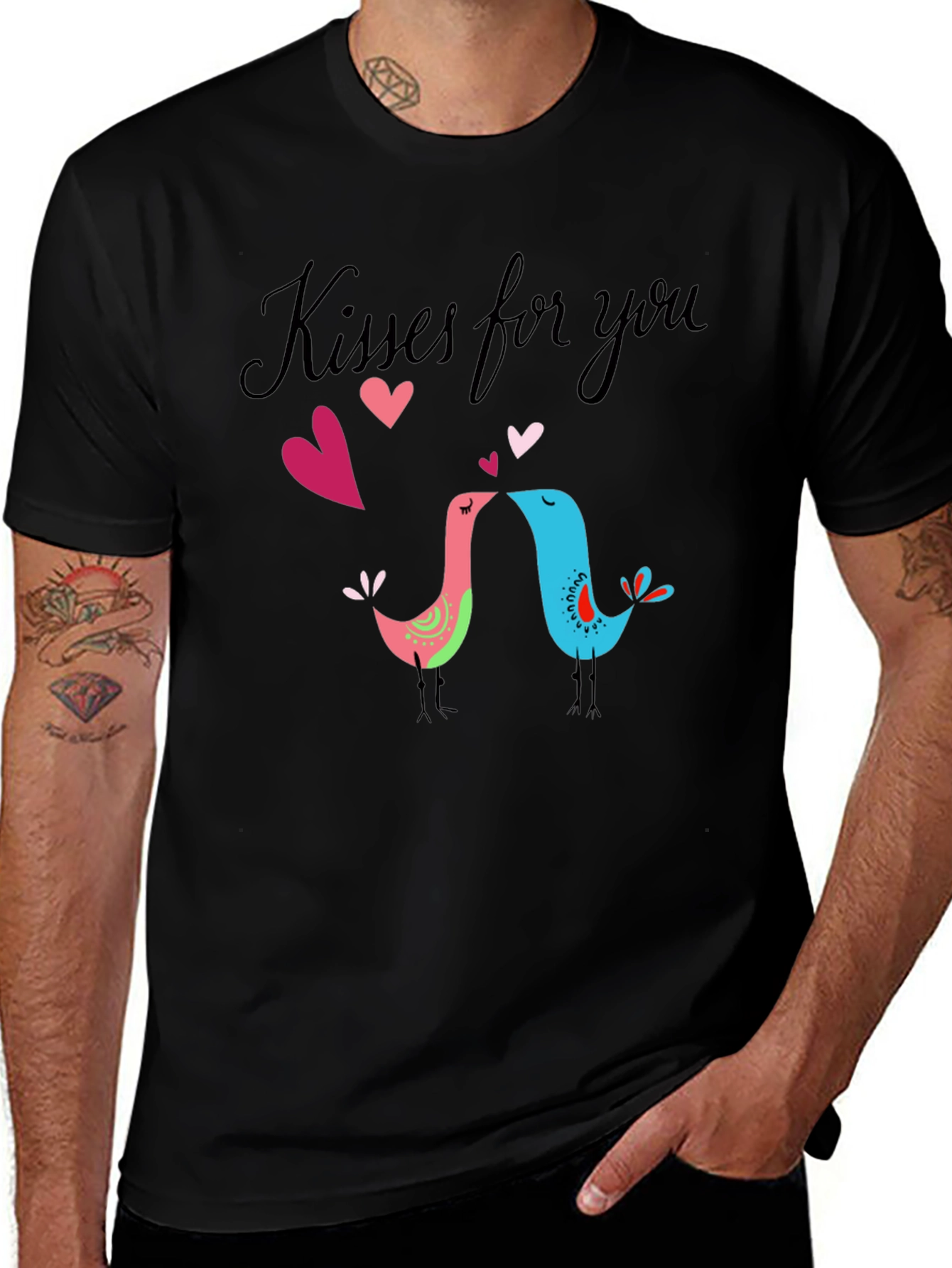 Kisses for You Black T-Shirt