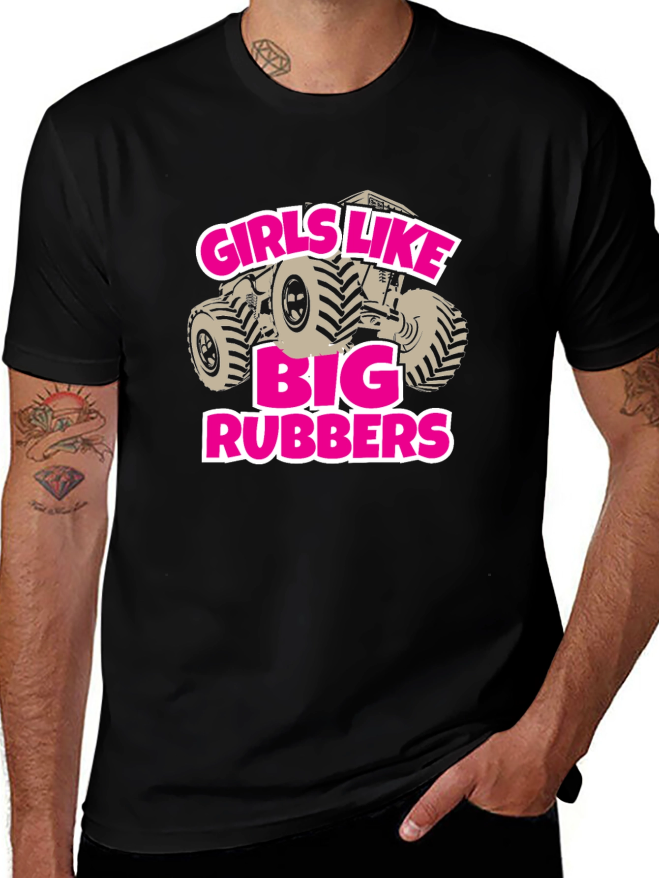 Variant 17 of Girls Like Big Rubbers Novelty Graphic T-Shirt