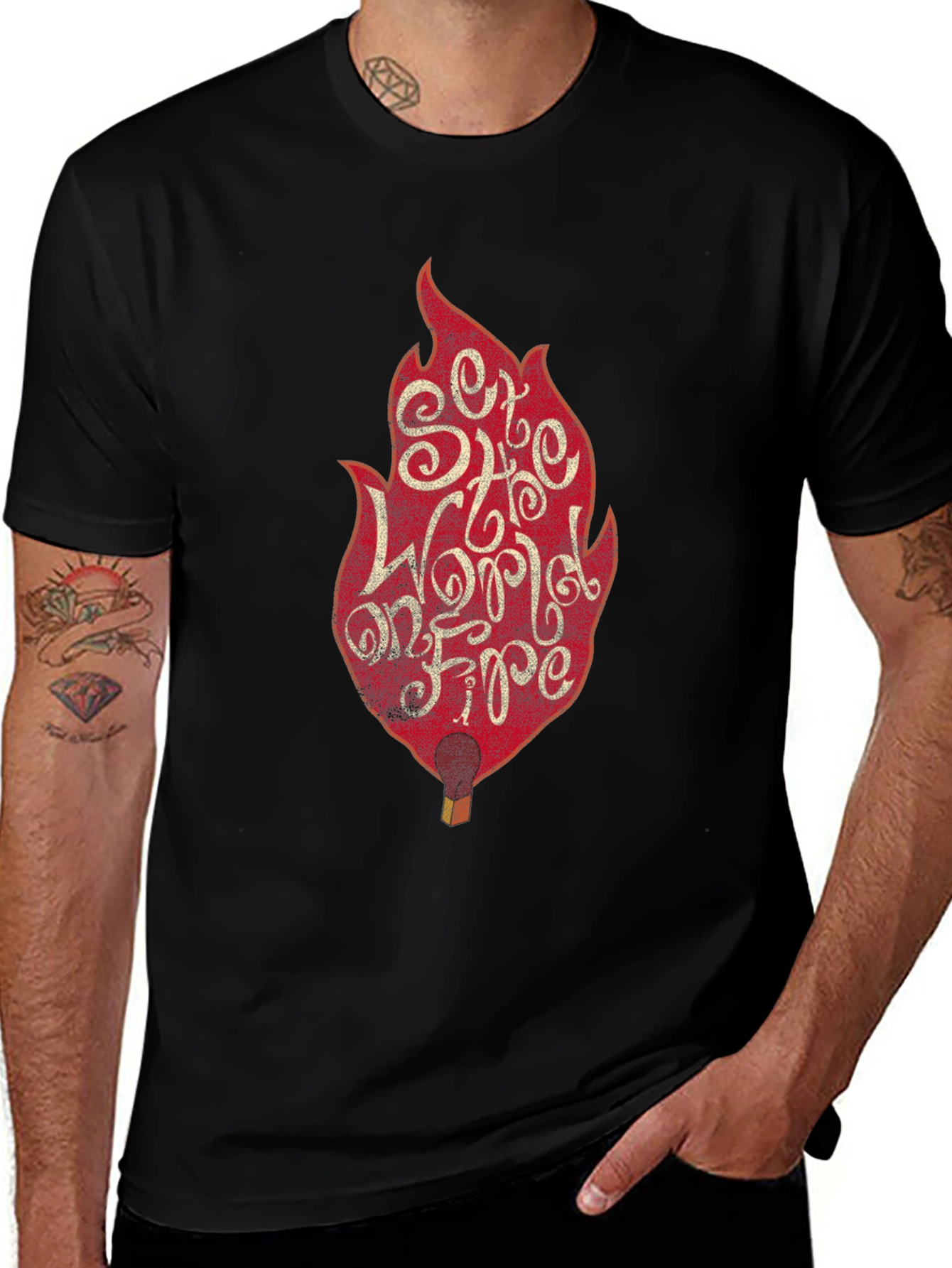 Variant 15 of Set the World on Fire Graphic Tee - Black
