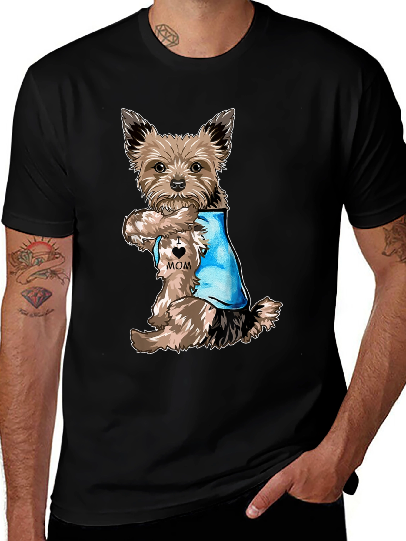 Variant 25 of Dog Mom Tattoo T-Shirt - Cute Yorkie Gift for Pet Lovers