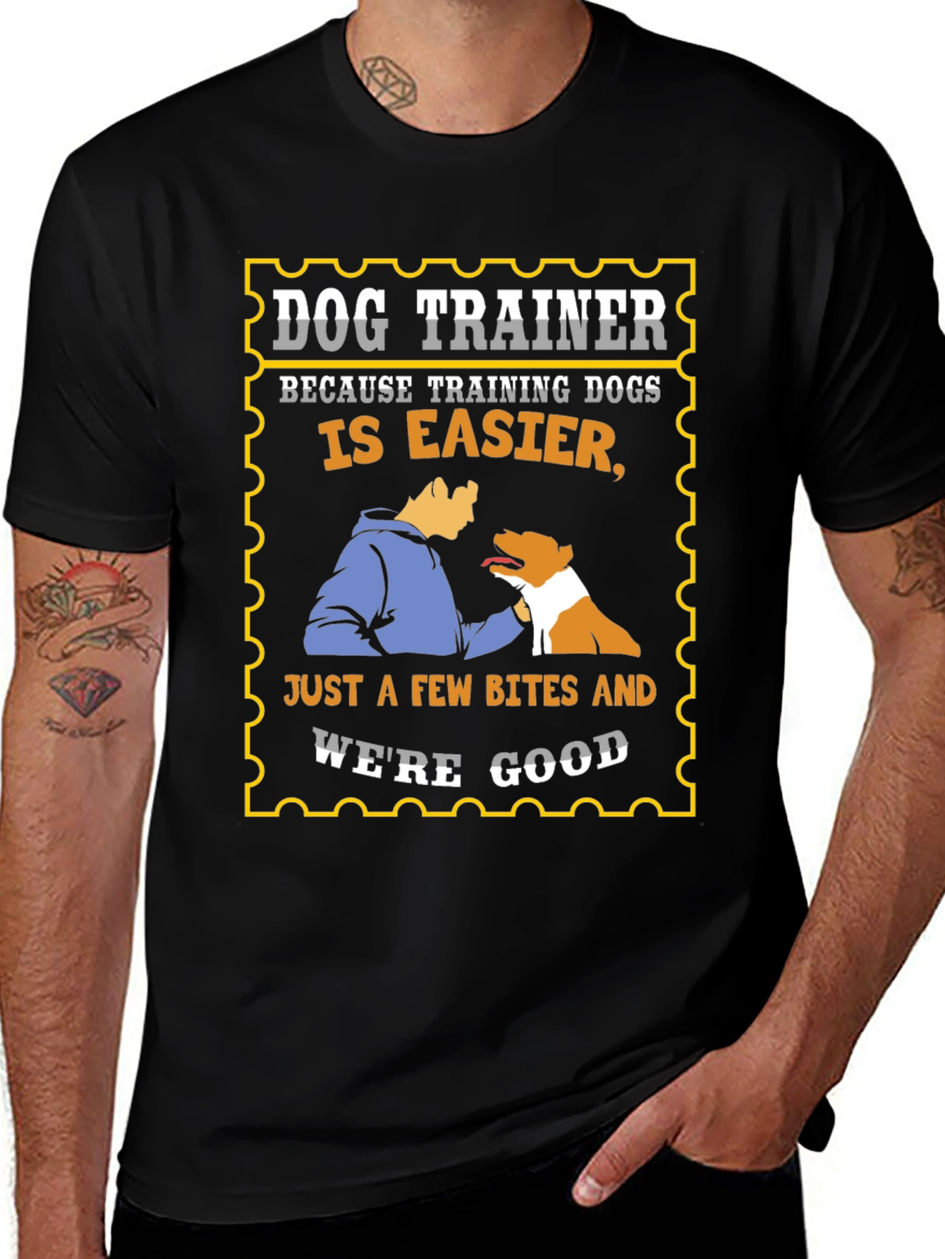 Dog Trainer T-Shirt: "Training Dogs is Easier"
