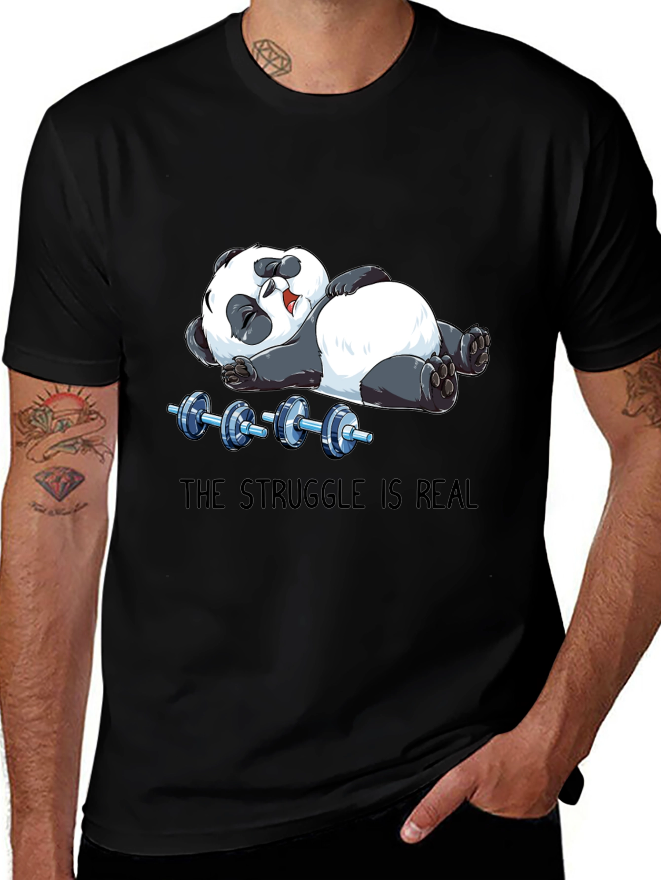 Variant 15 of Funny Panda Workout Graphic T-Shirt
