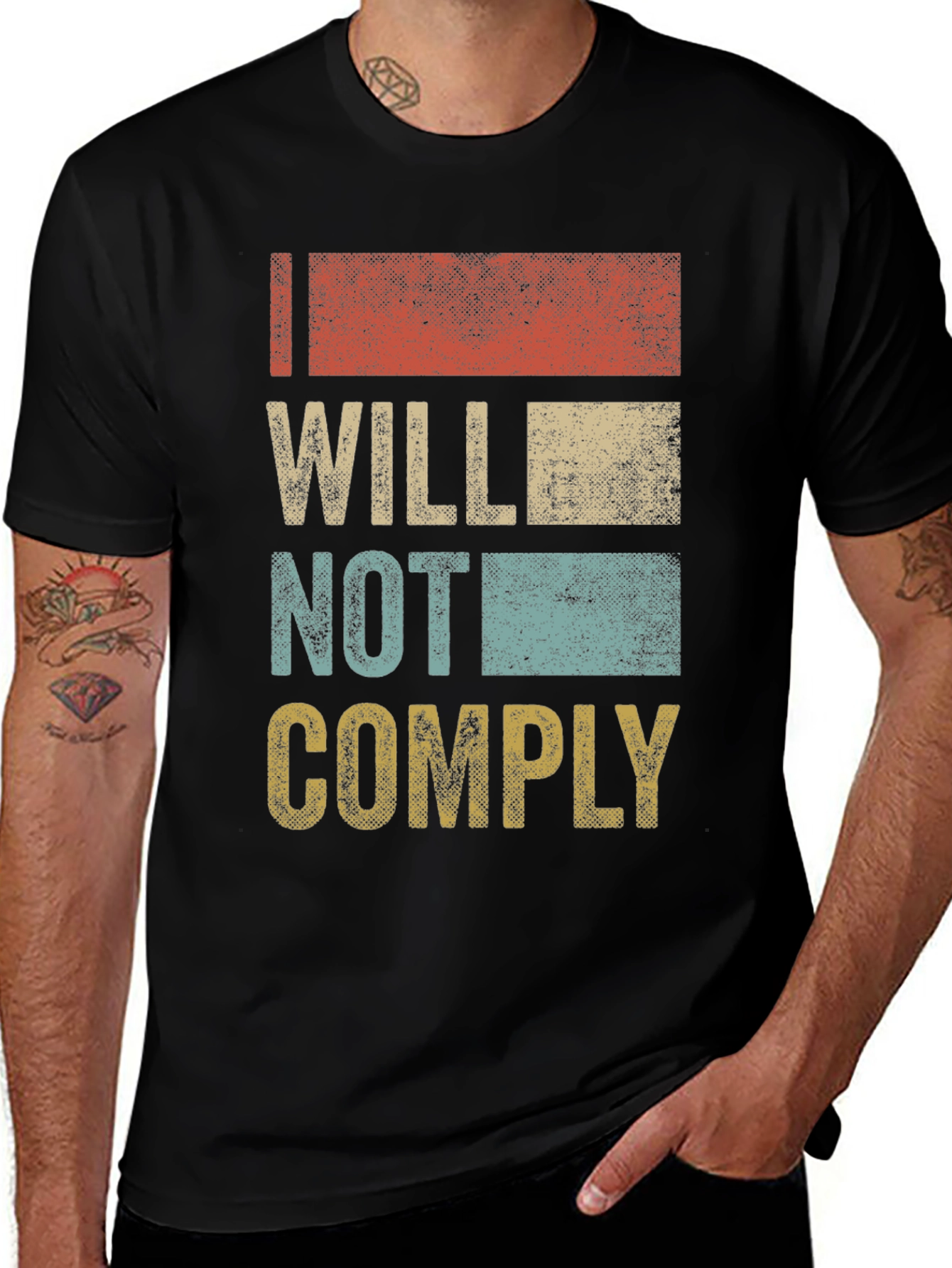 Variant 27 of Will Not Comply Retro T-Shirt