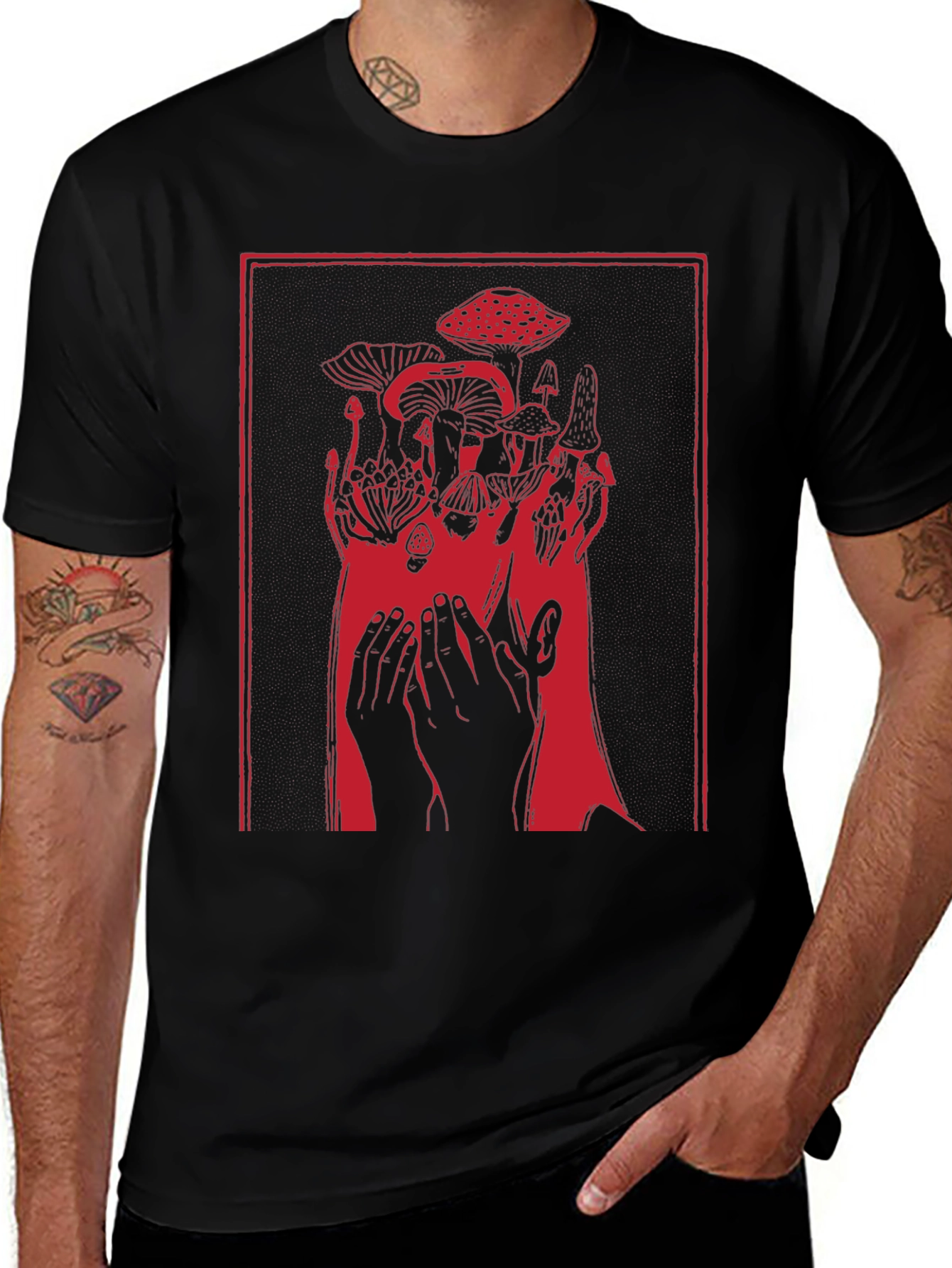 Variant 13 of Mushroom Mind Black Graphic T-Shirt