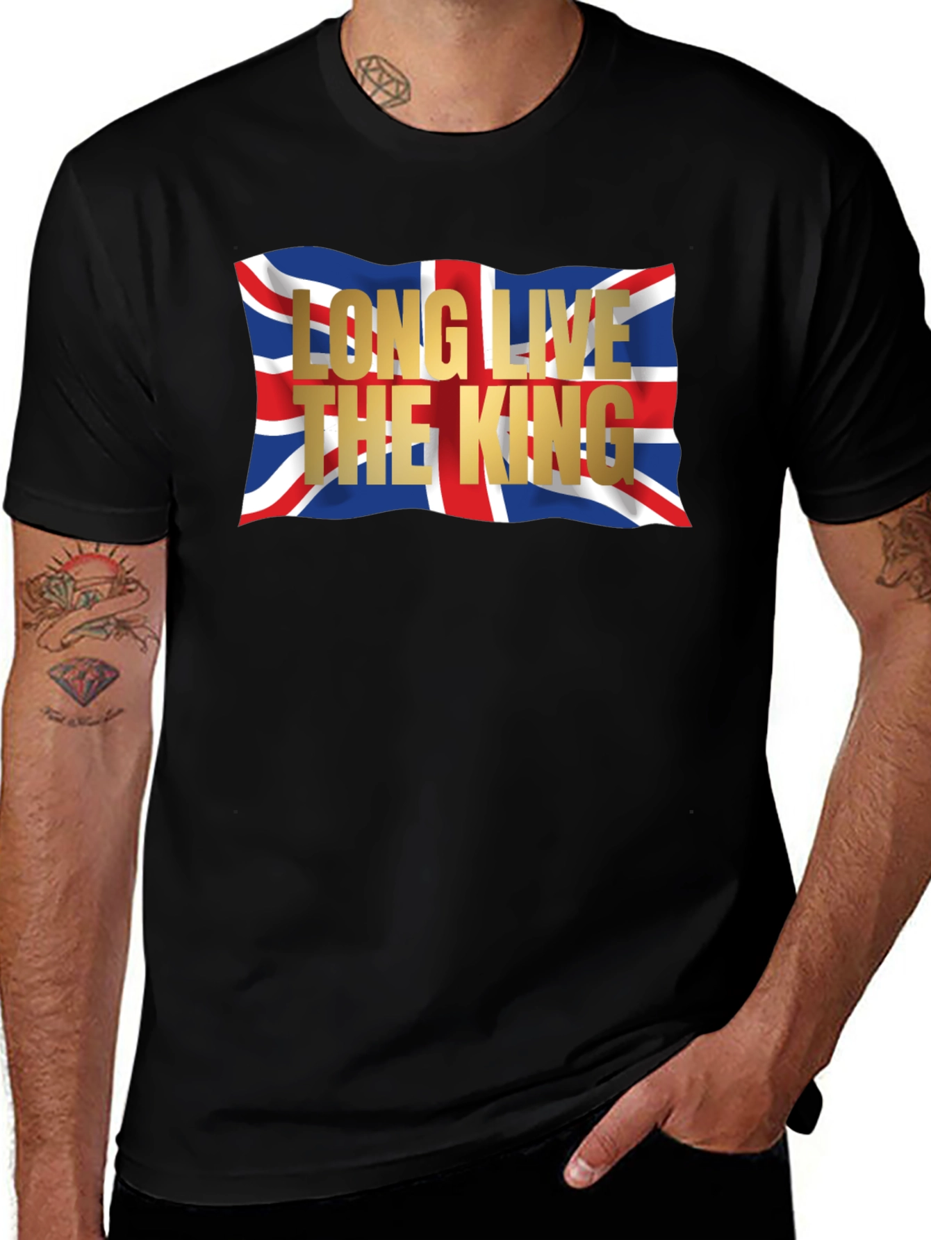 Long Live the King Union Jack Flag Graphic Tee