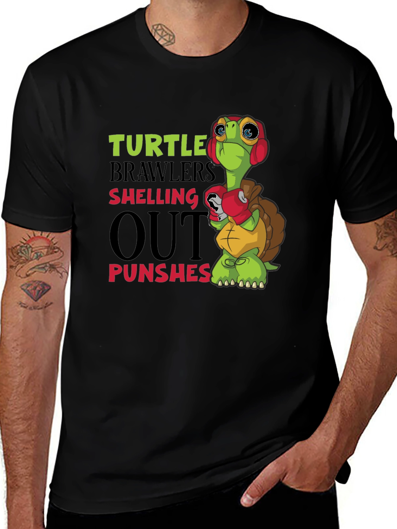 Variant 3 of Turtle Brawlers Shelling Out Punches Graphic Tee