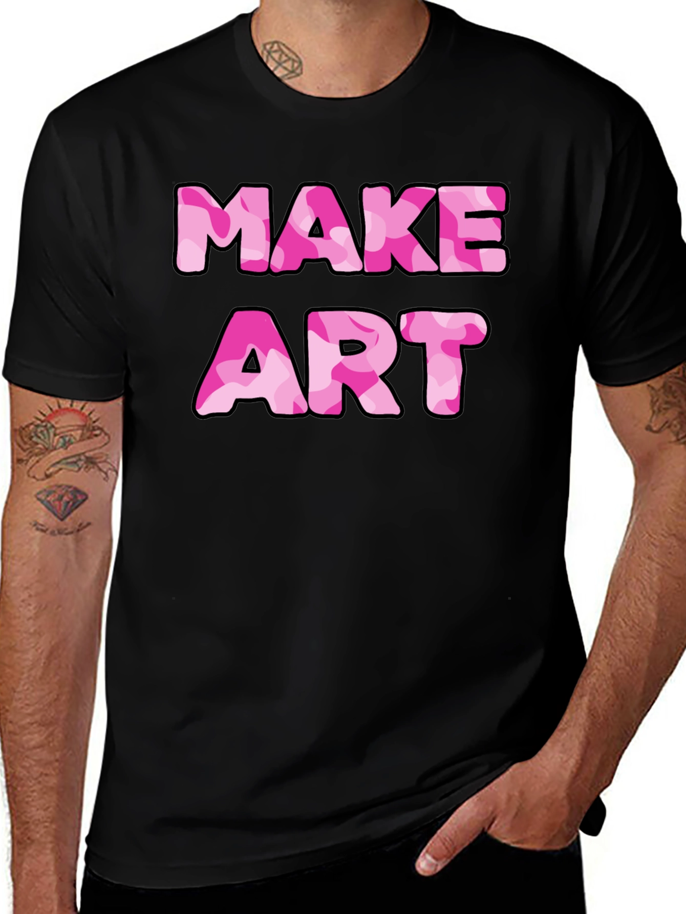 Variant 23 of Make Art Graphic Tee - Black Cotton T-Shirt